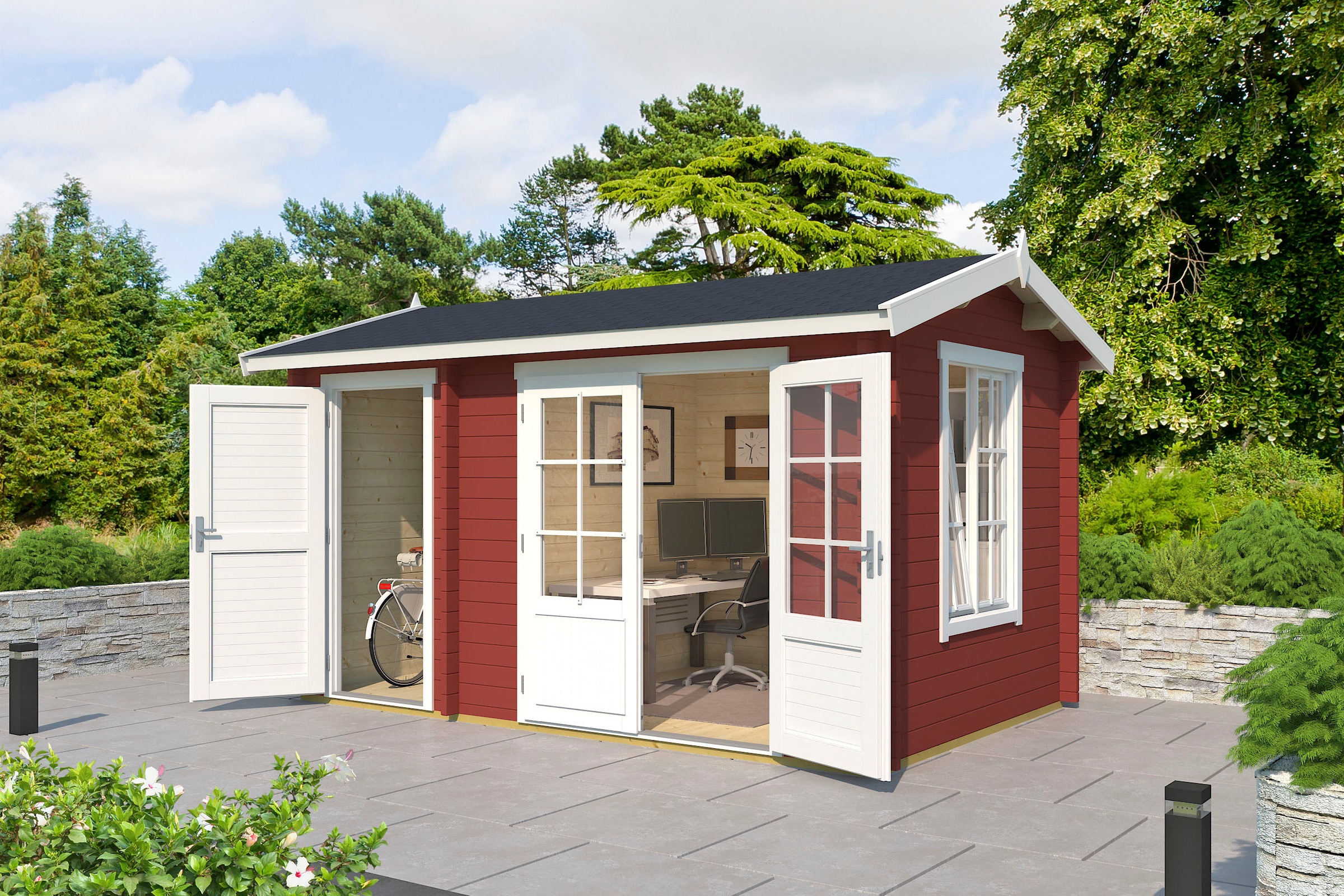 LASITA MAJA Gartenhaus »WREXHAM«, (Set, inkl. Fussbodenbretter zum verlegen)