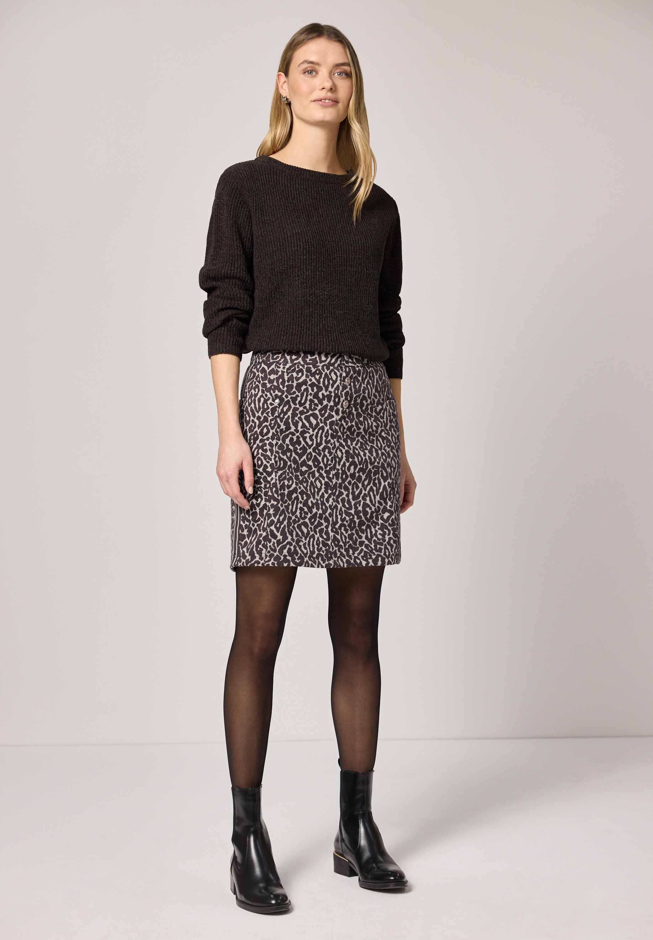 STREET ONE Minirock mit Leo-Muster