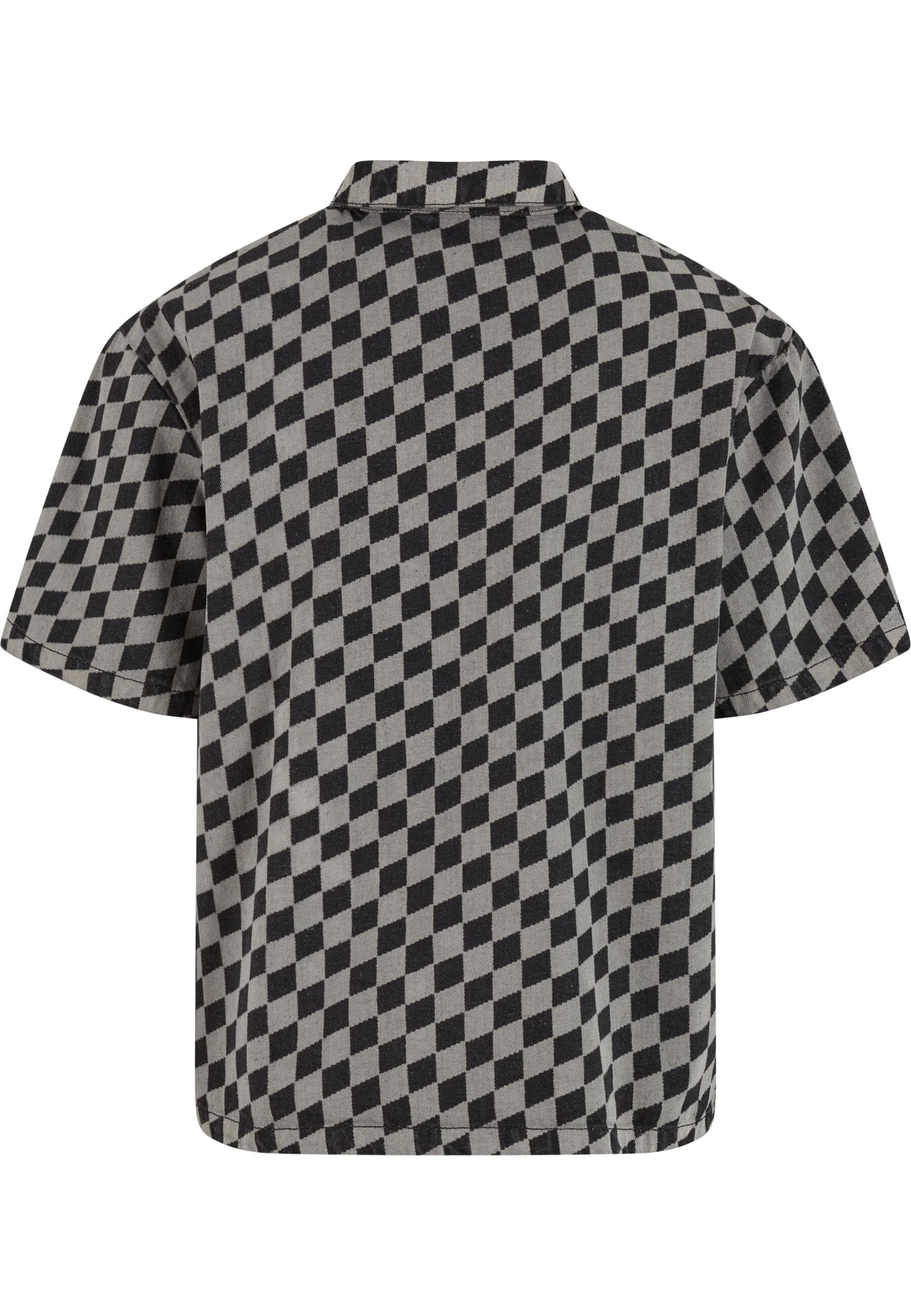 URBAN CLASSICS Langarm-Poloshirt »Urban Classics Laser Check Printed Boxy Shirt«, (1 tlg.)