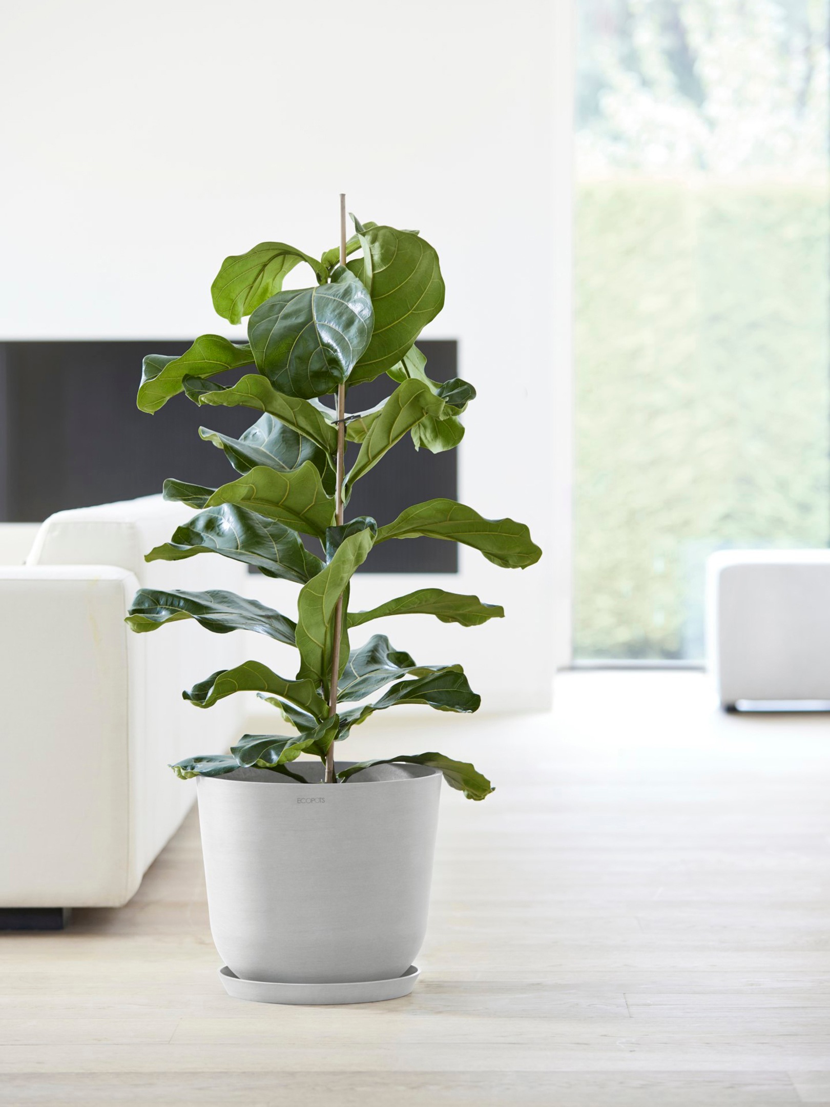 ECOPOTS Blumentopf »Oslo 35 + Wassersystem Weißgrau«, für innen und außen: frostsicher, bruchsicher und lichtbeständig