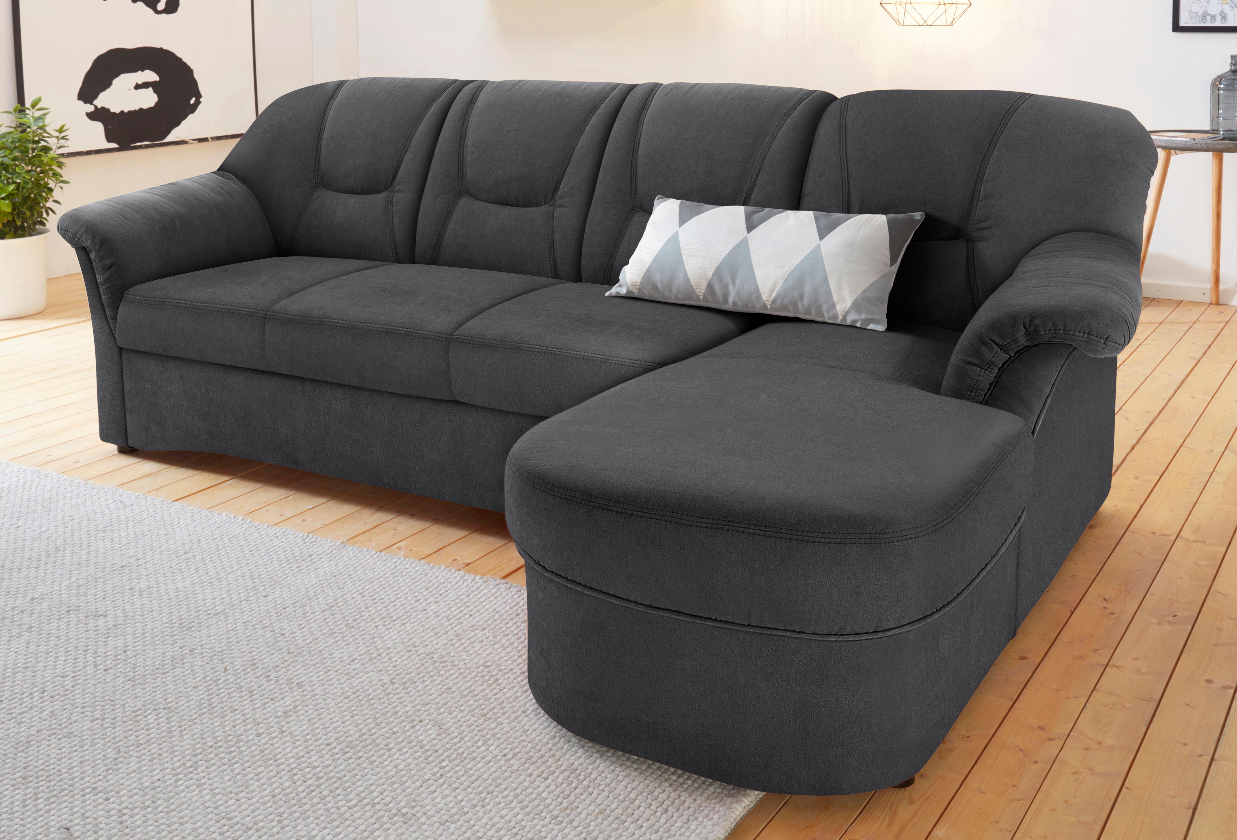 DOMO collection Ecksofa "SARAFINA 232x146 cm, auch mit Federkern für noch mehr Sitzkomfort" whlw. mit Bettfunktion, L-Form