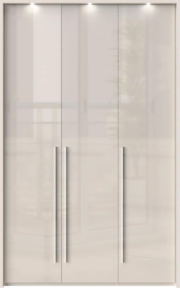 Places of Style Kleiderschrank »Piano, inklusive Rahmen und Beleuchtung, soft-close-Funktion«, (viele Breiten zur Auswahl, 226cm hoch), beige oder weiß, UV lackiert, Hochglanzfronten, FSC-zertifiziert