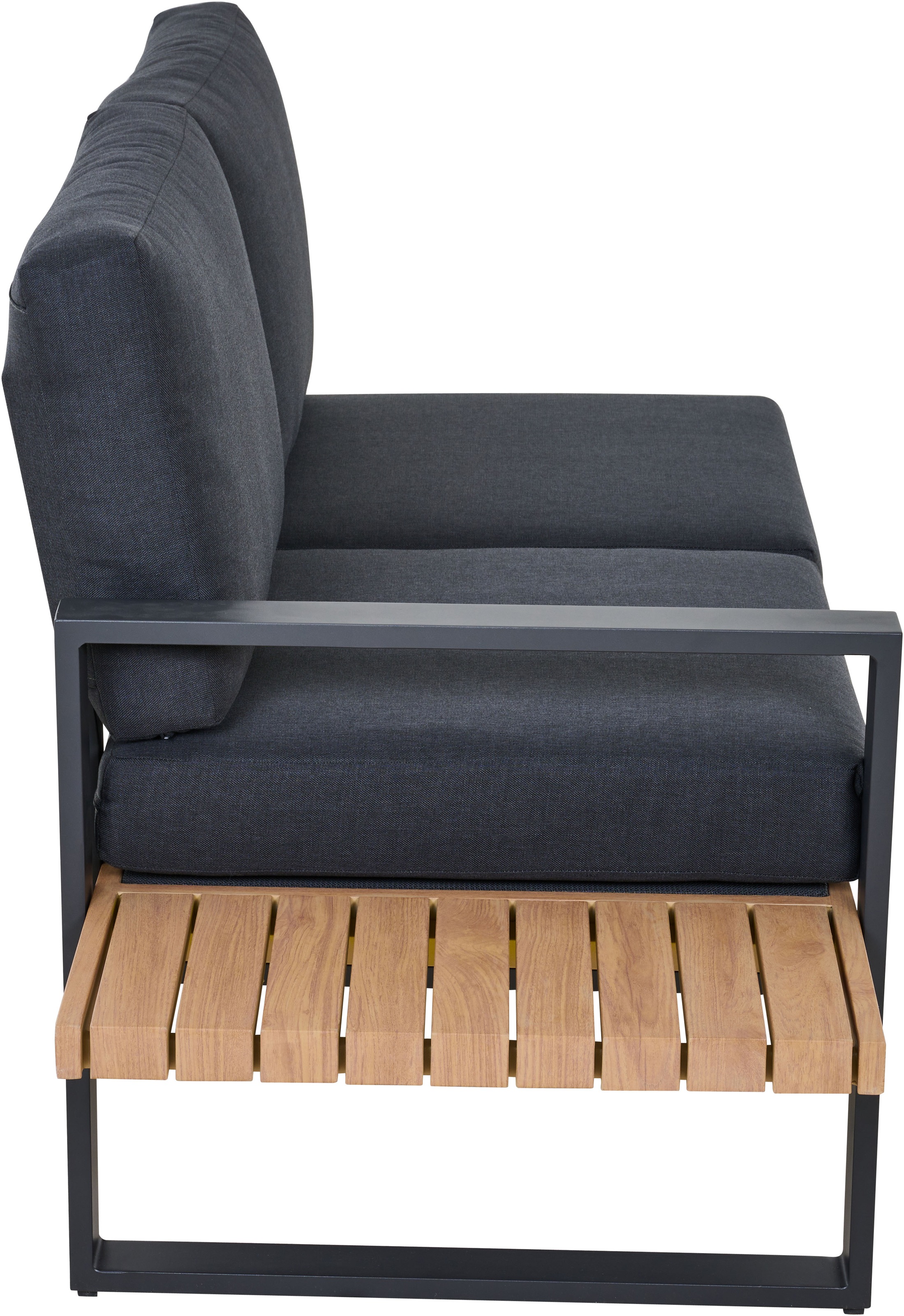 Siena Garden Gartensofa »BARI« Aluminium, teaklook, inkl. Kissen, Dining-Set 2-teilig