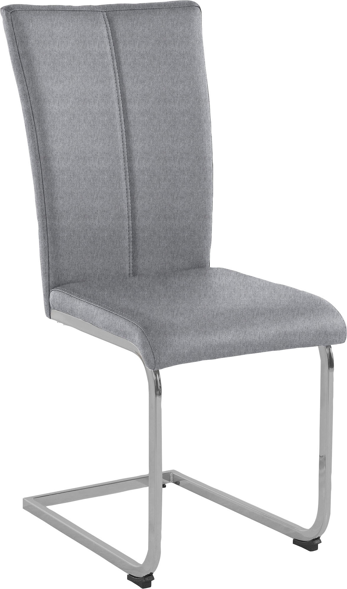 Home affaire Freischwinger »Nils«, (Set), 2 St., Strukturstoff-Struktur grob, Stuhl belastbar bis 120 Kg, Gestell Metall im Chrom-Look oder Schwarz