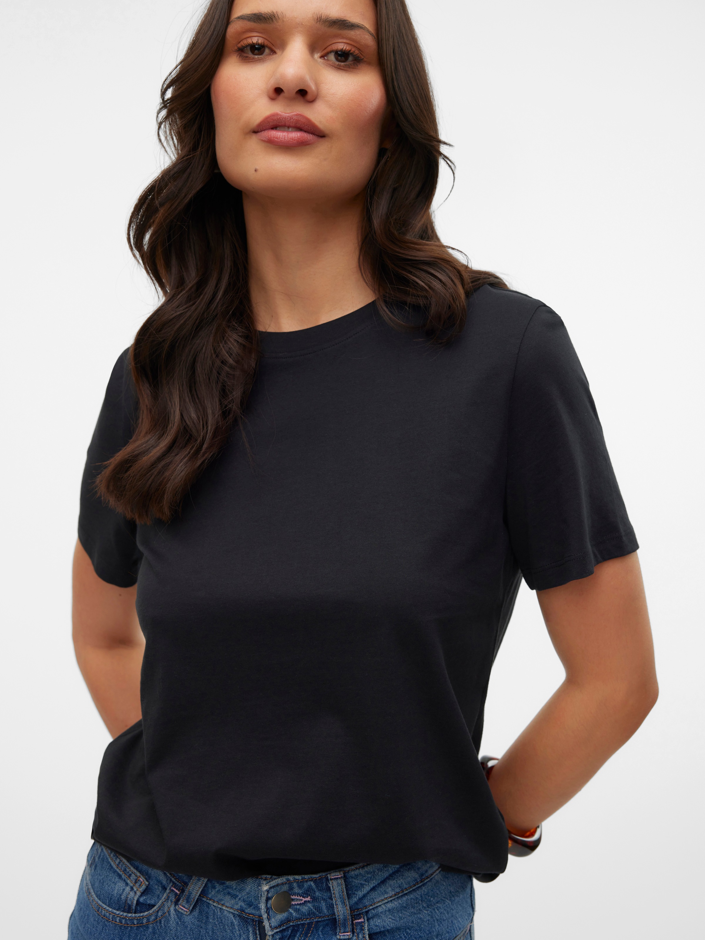 Vero Moda Kurzarmshirt "VMPAULINA SS T-SHIRT GA JRS NOOS" Baumwolle, regula günstig online kaufen