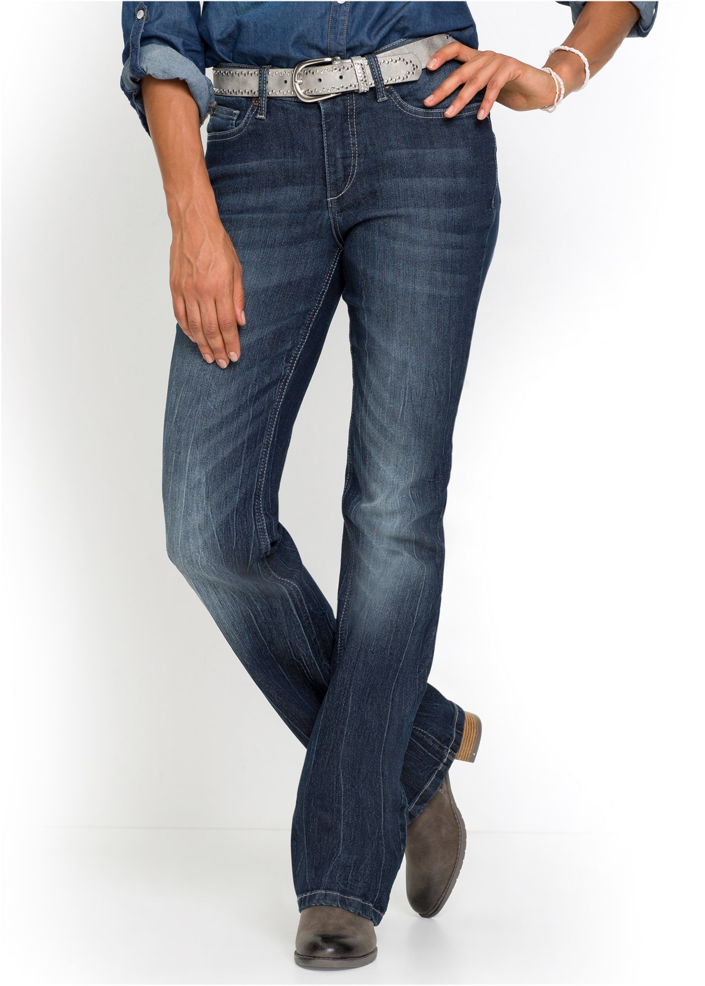 bonprix Slim Fit Passform, mit Stretch-Anteil, mit Five-Pocket Style