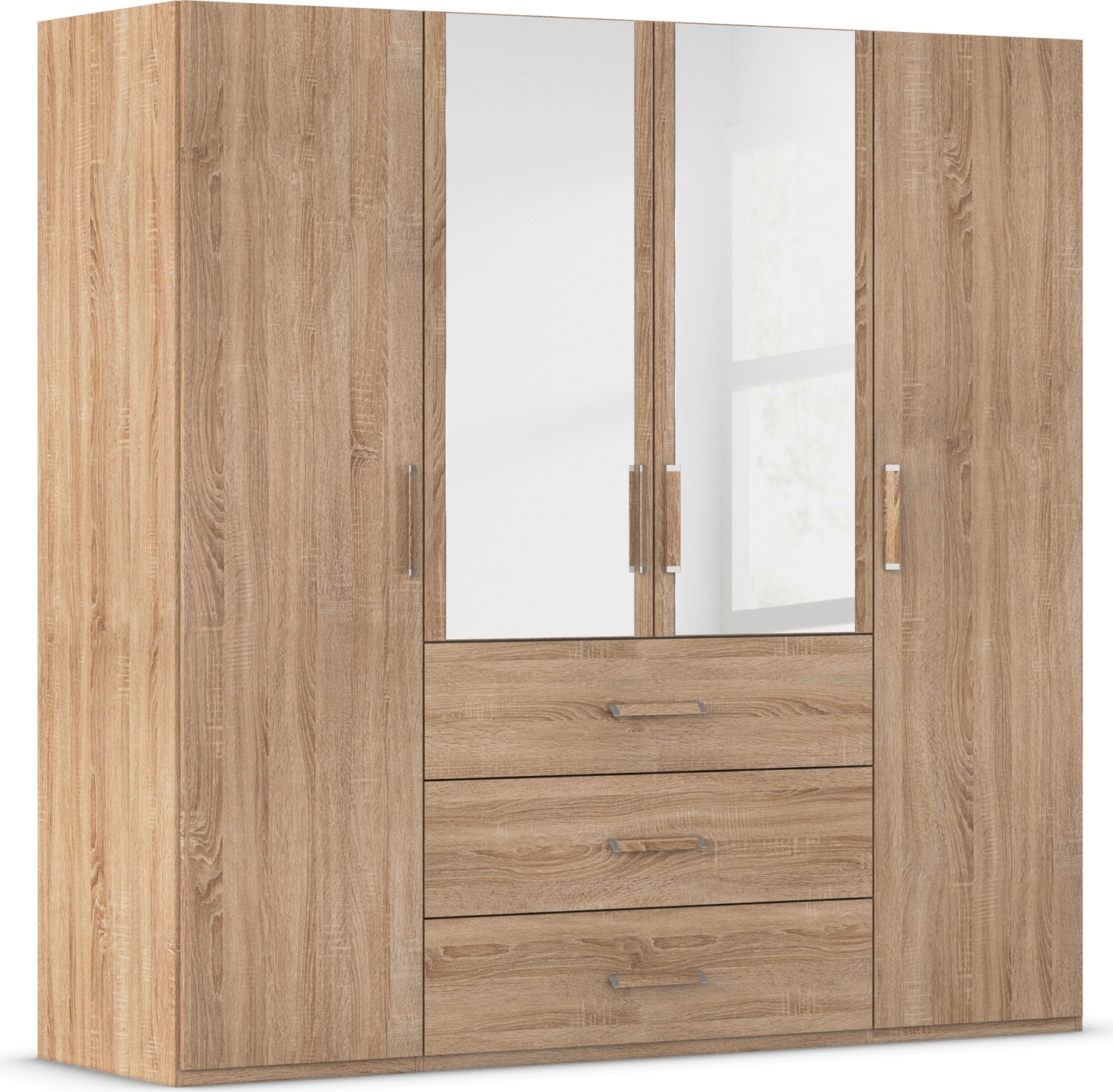 rauch Drehtürenschrank "Kleiderschrank Schrank Garderobe Schlafzimmerschrank EVELYN" in 2 Höhen 197 oder 210 cm erhältlich, inkl. SOFT-CLOSE-FUNKTION, in elegantem Stil mit Schubladen 3 Breiten und 2 Höhen MADE IN GERMANY