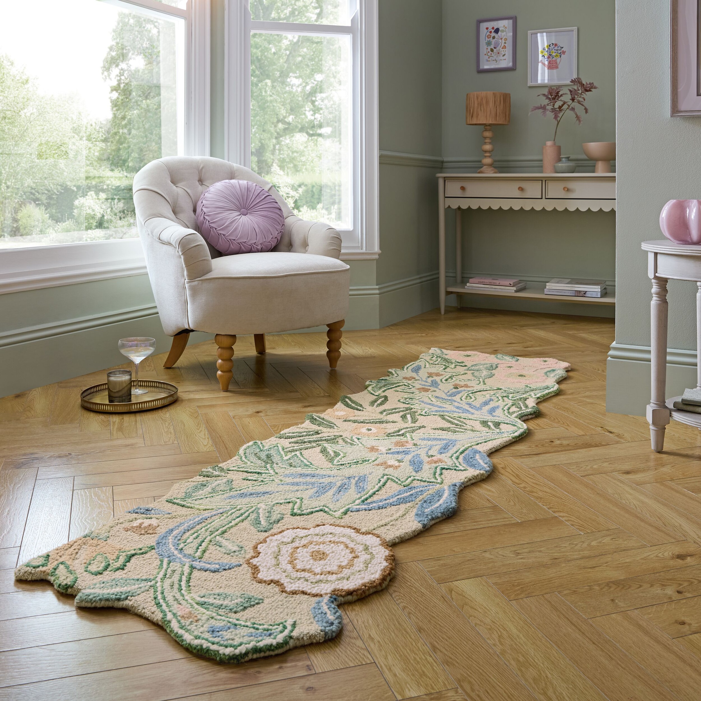 FLAIR RUGS Wollteppich "Bryony Floral" rechteckig 10 mm Höhe Wolltepich, Es günstig online kaufen