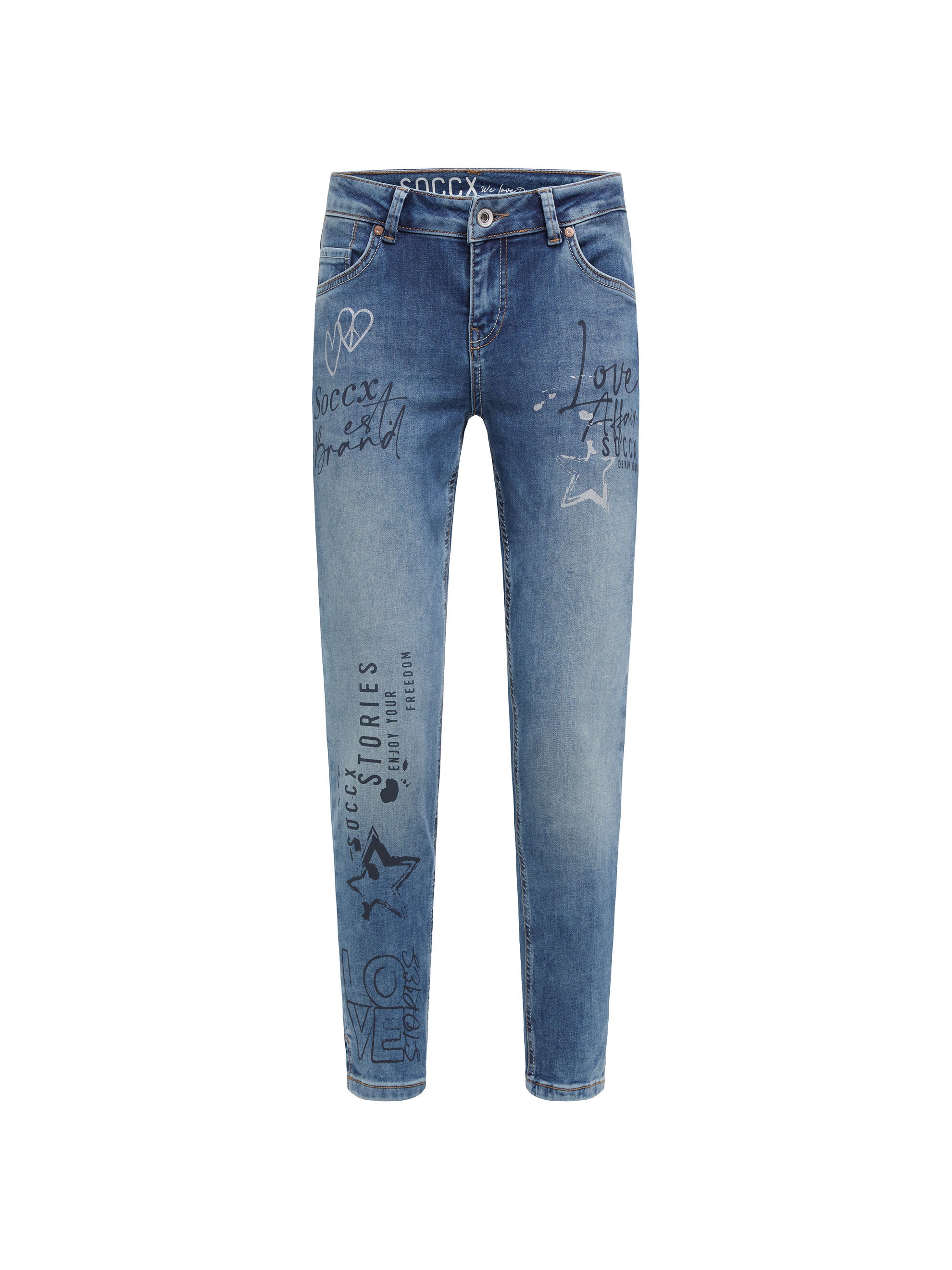 SOCCX Slim-fit-Jeans mit schmalem Bein