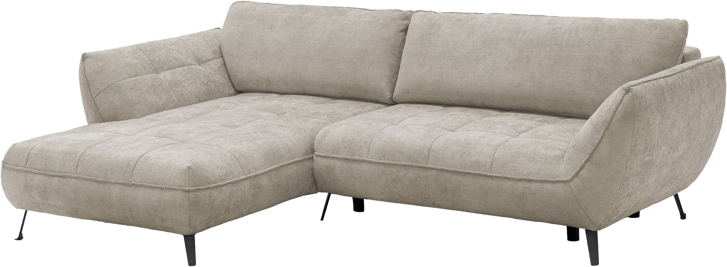 exxpo - sofa fashion Ecksofa »Samoa, bequem&modern, mit Easy-Lift-Bettfunktion, Breite 282cm, L-Form« Polsterecke inkl. Bettfunktion & Bettkasten. Komfortsitzhöhe 47cm