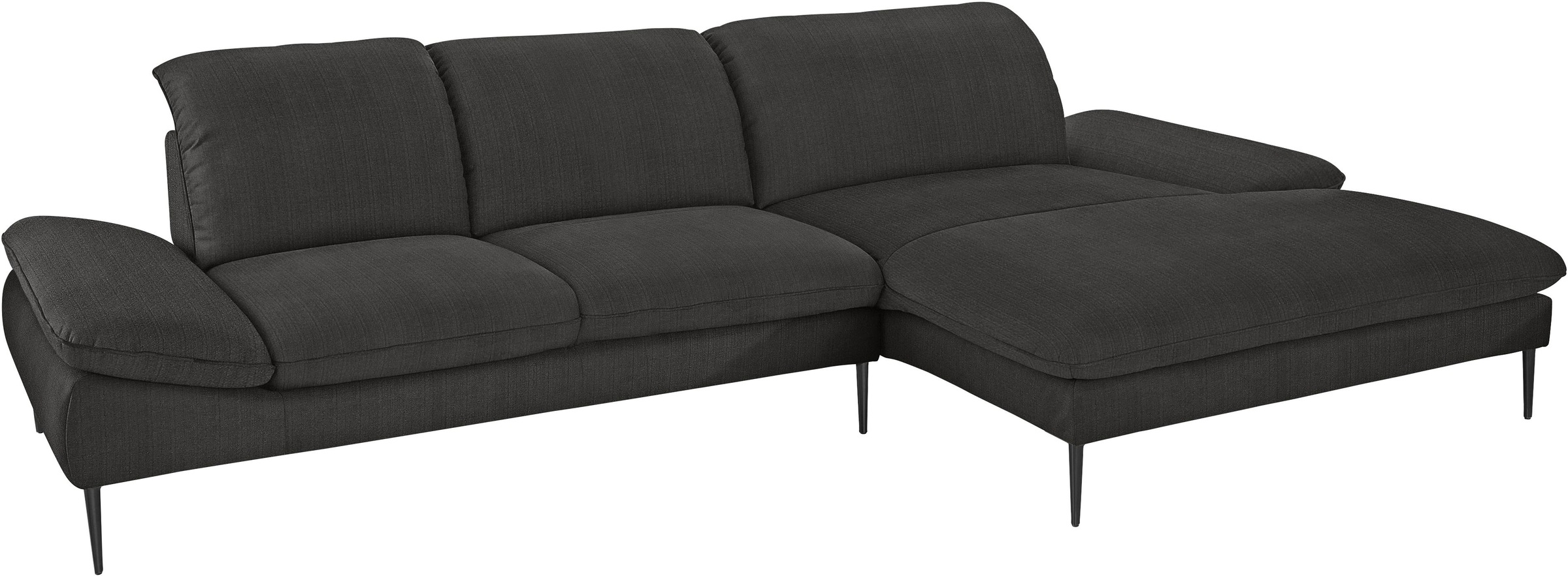 W.SCHILLIG Ecksofa »enjoy&MORE, Designsofa, bequem, zeitlos und elegant, L-Form«, Sitztiefenverstellung, Füße schwarz pulverbeschichtet, Breite 340 cm