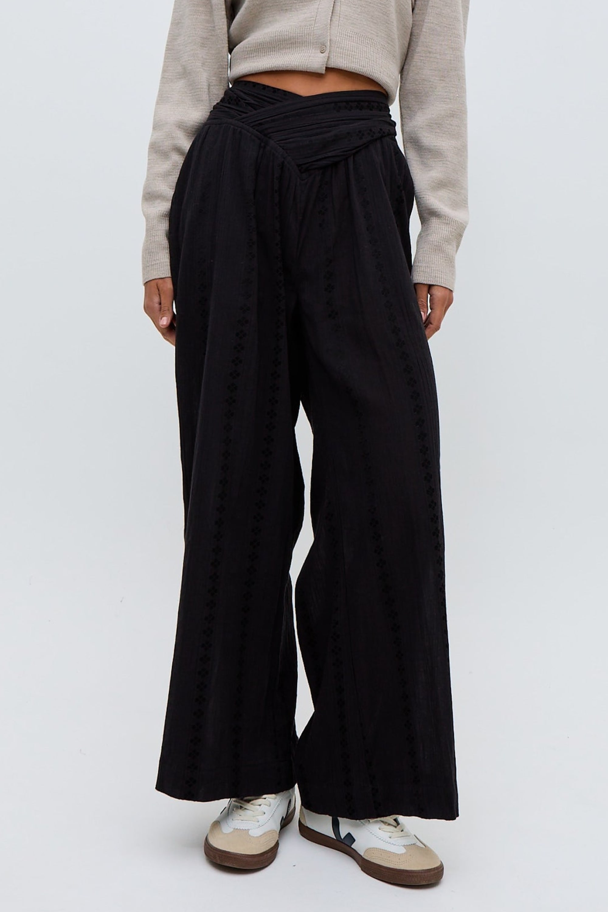 RAFFYA Jerseyhose »Farrah Wide Leg Jacquard Trouser Damen«