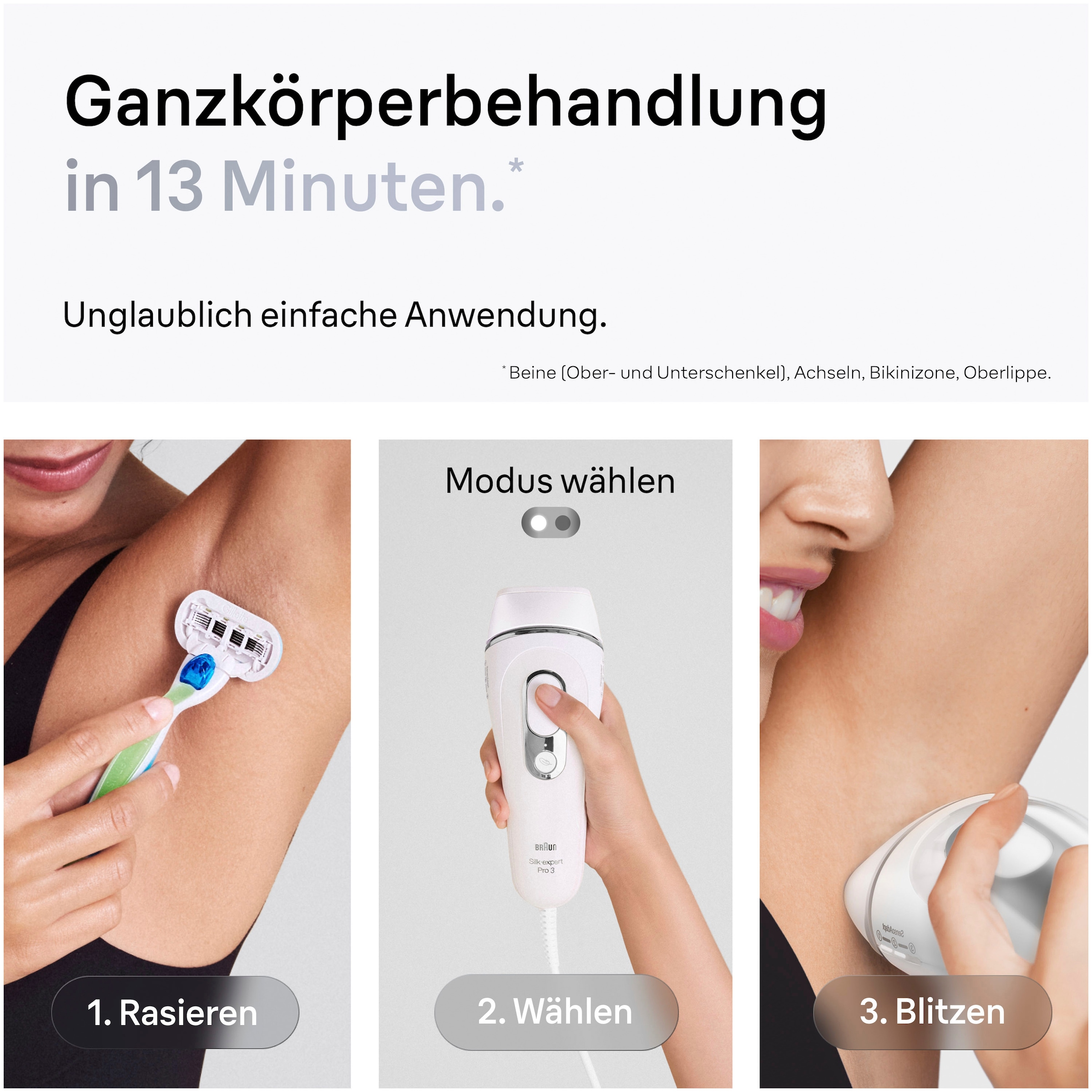 Braun IPL-Haarentferner »Silk-expert Pro IPL PL3020« 300.000 Lichtimpulse mit Aufbewahrungstasche, Designed In Germany