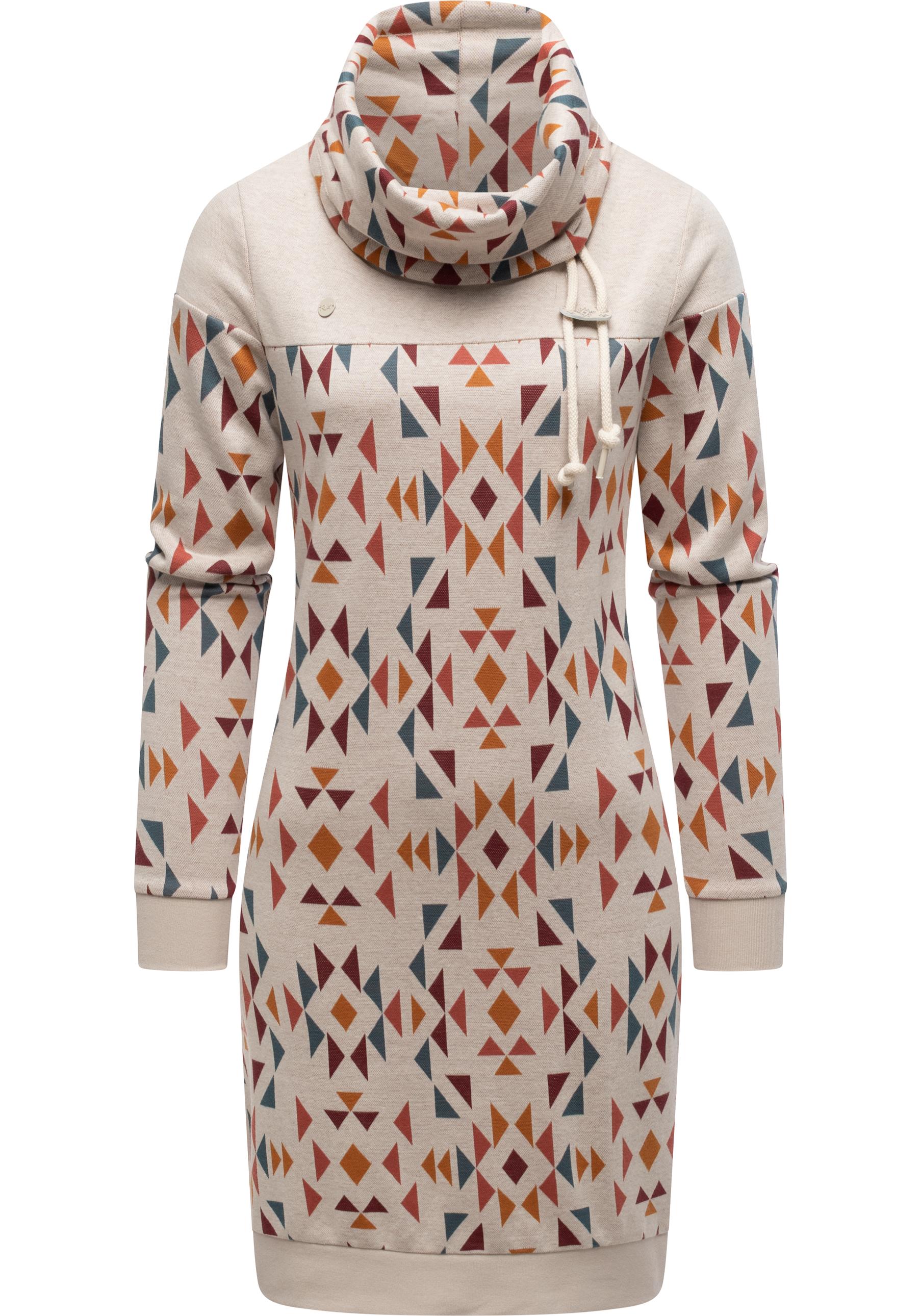 Ragwear Sweatkleid "Chlloe Aztec YOUMODO" Ohne Taschen stylisches Langarm Minikleid mit Aztec-Muster