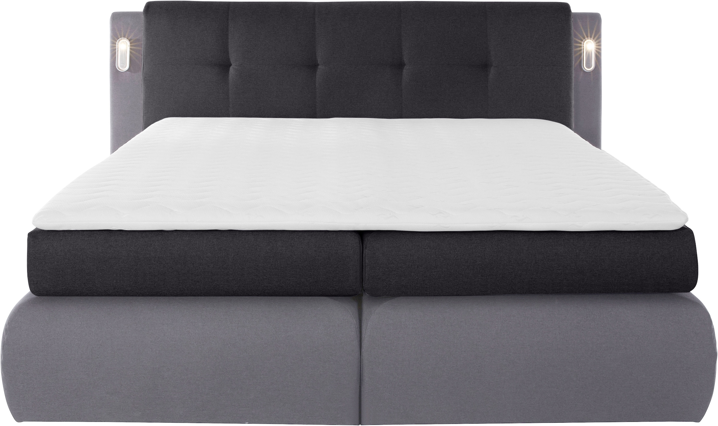 COLLECTION AB Boxspringbett »Borna«, inklusive Bettkasten, LED-Beleuchtung und Topper
