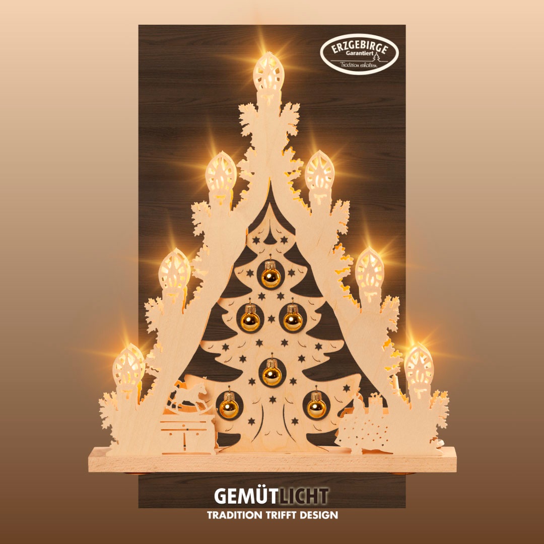 Weigla LED Lichterbogen "Weihnachtsbaum mit Kugeln, Made in Germany" 1 Stk. günstig online kaufen