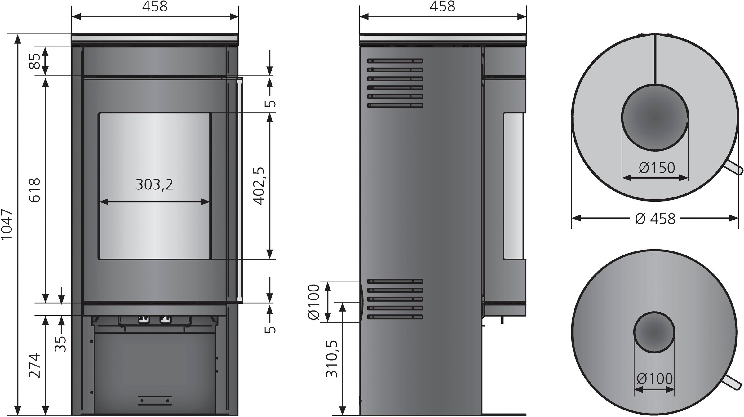 JUSTUS Kaminofen »Mino 2.0 Grappa«