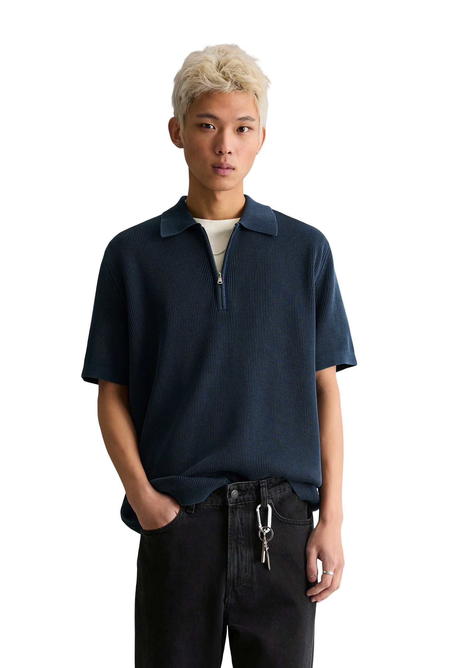 Marc OPolo DENIM Poloshirt "mit feiner Rippstruktur"