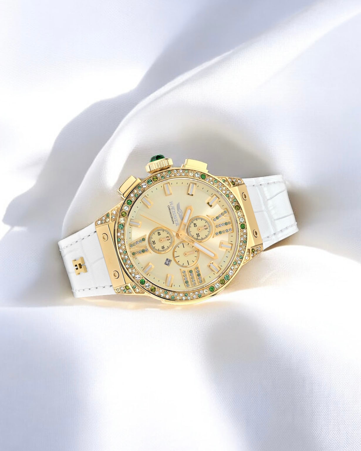 HAEMMER GERMANY Chronograph »EMINENT«, Quarzuhr, Armbanduhr, Damenuhr, analog, Tag, Stoppfunktion