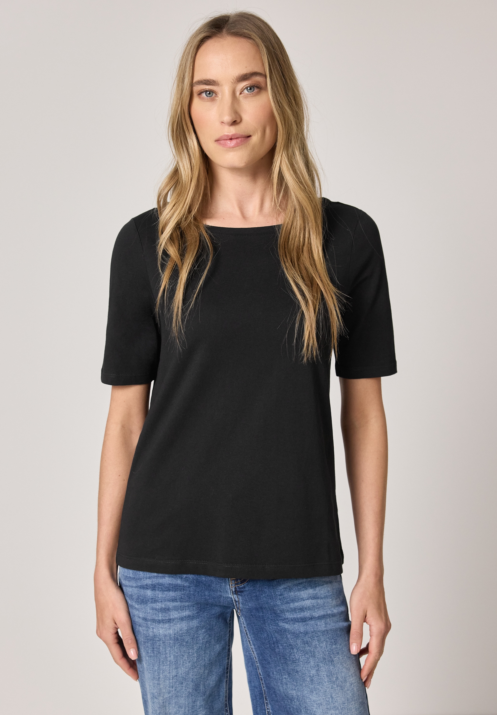 STREET ONE T-Shirt mit U-Boot-Ausschnitt