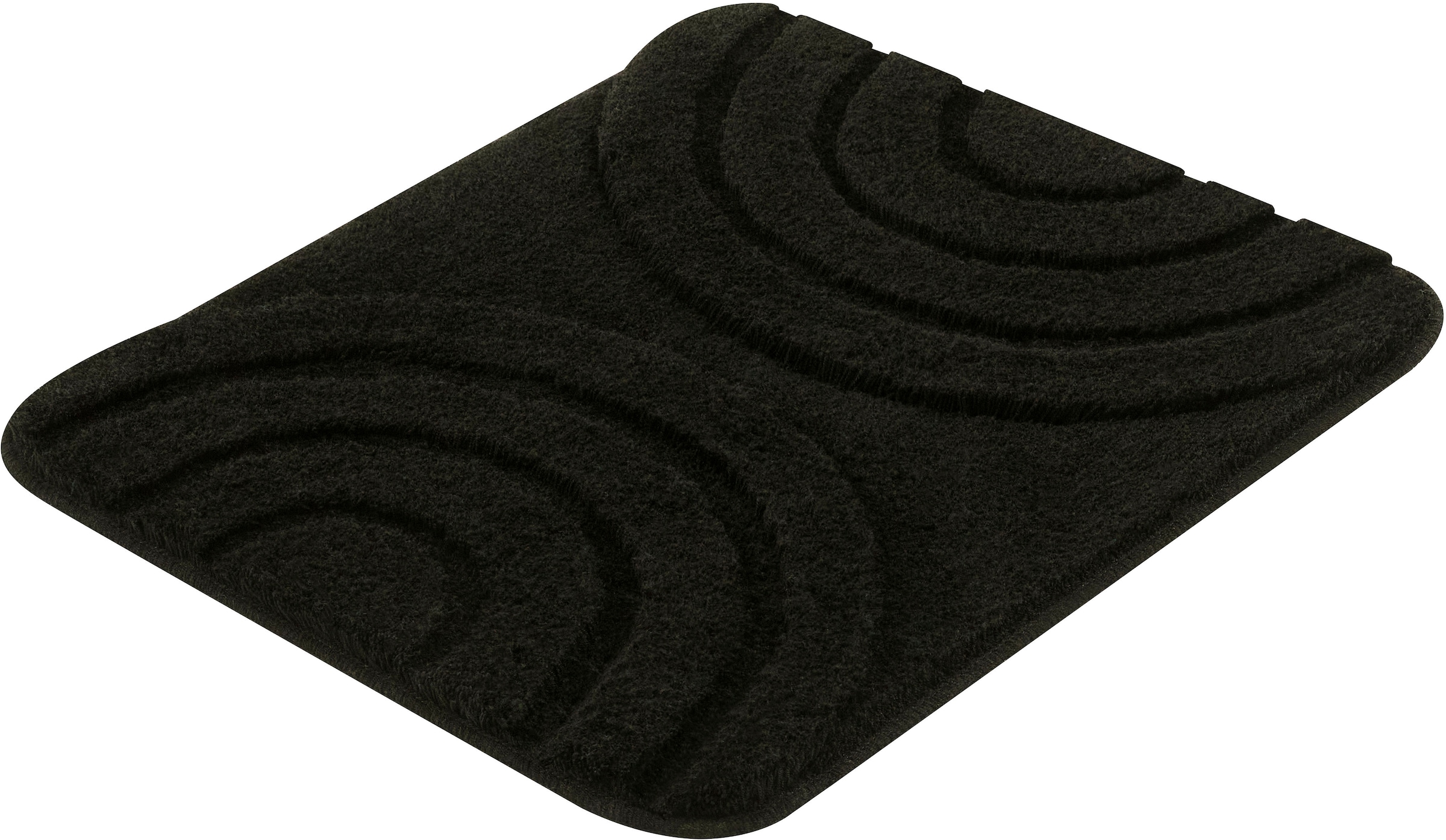 Kleine Wolke Badematte "Bow, Badvorleger, Badezimmer Teppich" Höhe 25 mm rutschhemmend beschichtet fußbodenheizungsgeeignet Badteppich, Uni Faben, Hoch/Tief Effekt