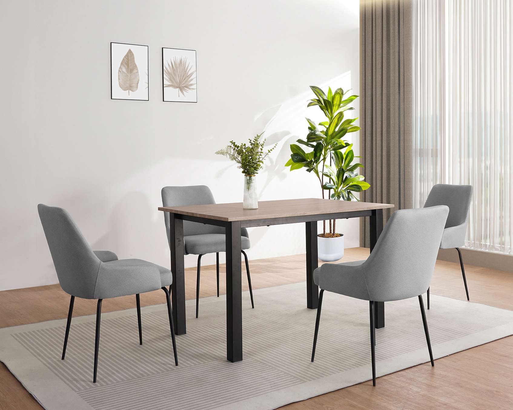 OTTO home Esstisch "Babetta" schwarzes pulverbeschichtetes Metallgestell, v günstig online kaufen