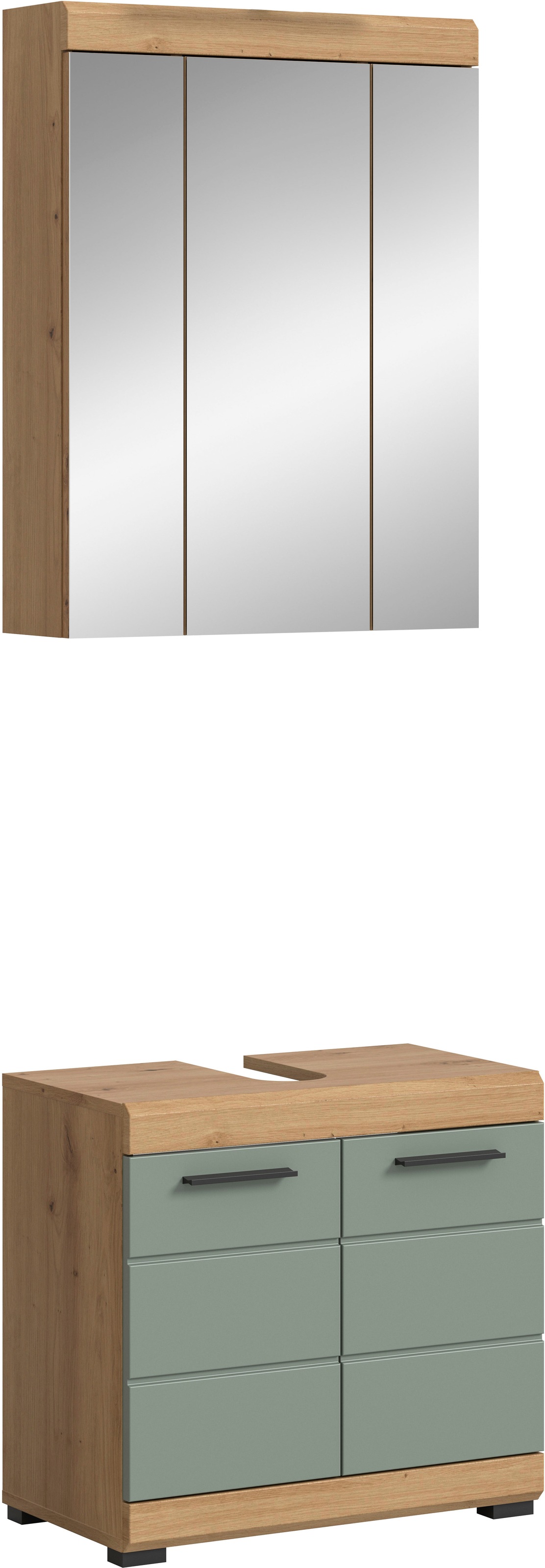welltime Badmöbel-Set "SIENA, 2 tlg., bestehend aus: Waschbeckenunterschrank, Spiegelschrank" Set, TOPSELLER, 2 Stk. tlg.