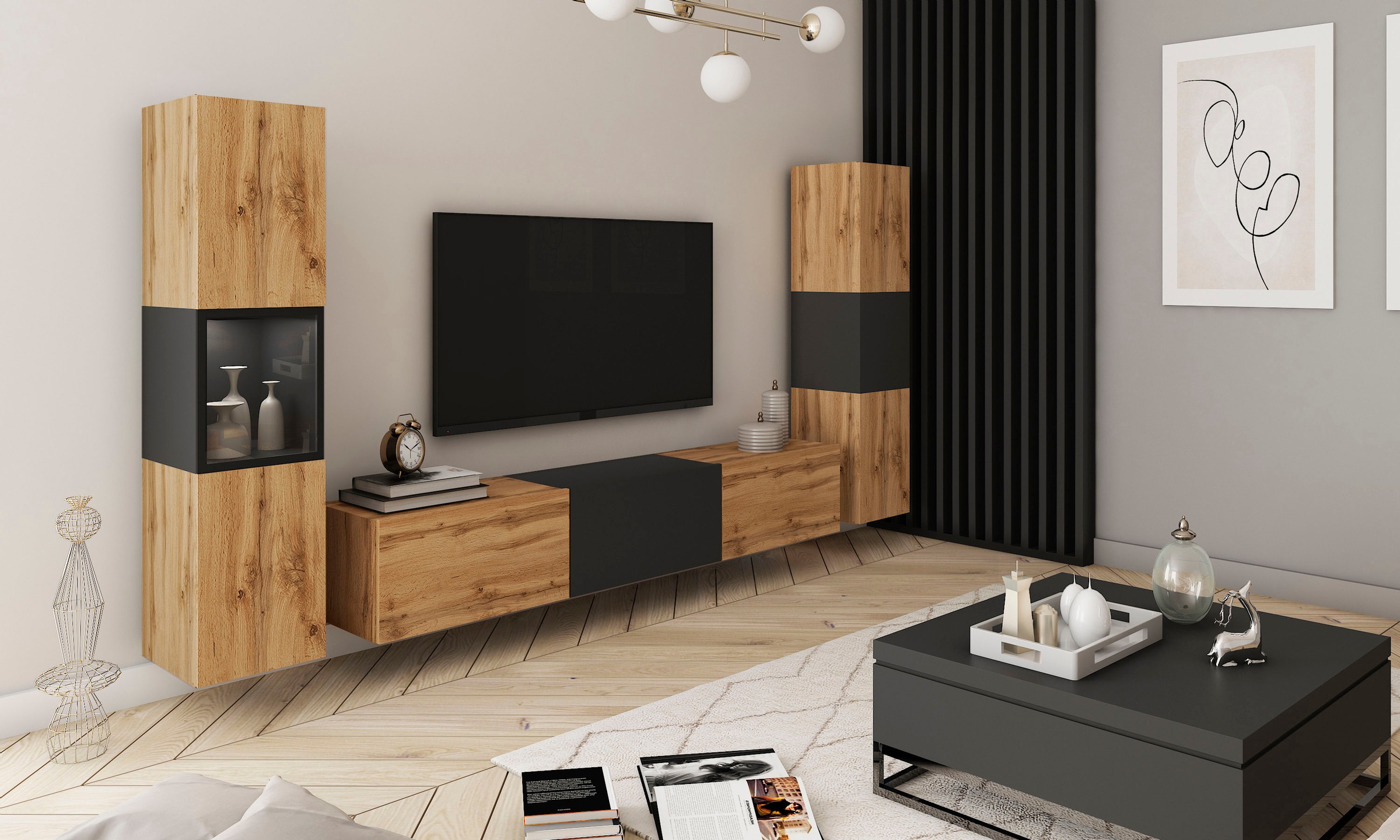 Home affaire "BERLIN III, Vitrine Türschlag links/rechts wechselbar" Komple günstig online kaufen