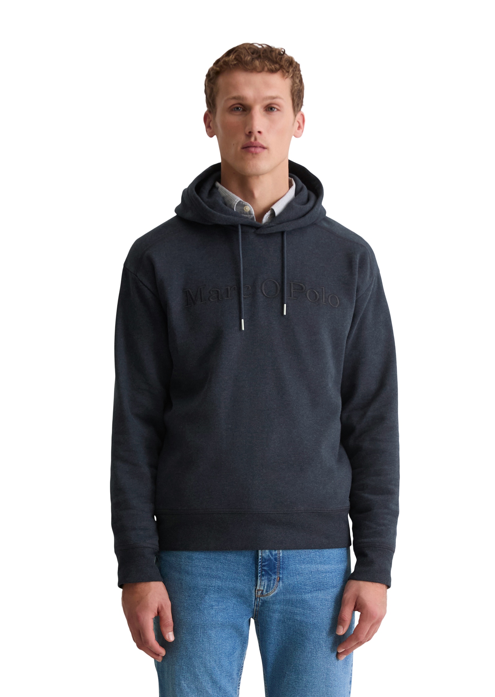 Marc OPolo Hoodie "relaxed fit aus weicher Bio-Baumwolle", Ton-in-Ton Stick günstig online kaufen