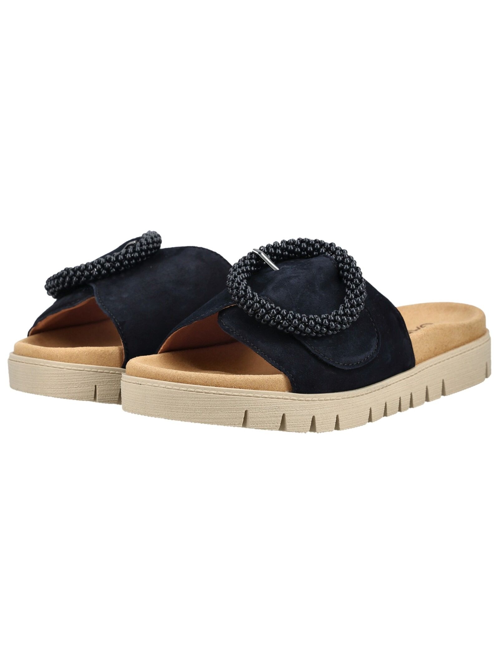 Pantolette GABOR "Gabor Pantoletten Leder", Herren, Gr. 41, dunkelblau, Leder, Schuhe Pantolette 3