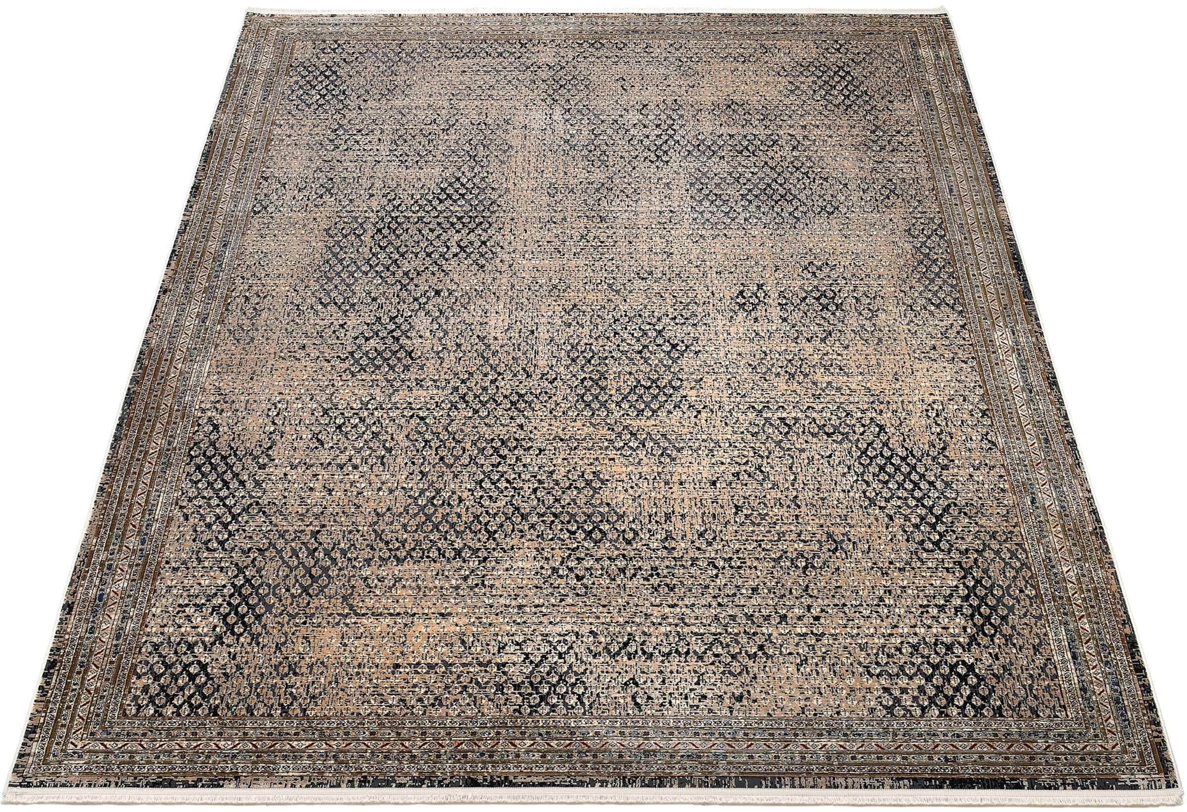 Teppich »POINTS«, rechteckig, hochwertiger Materialmix mit seidigem Glanz