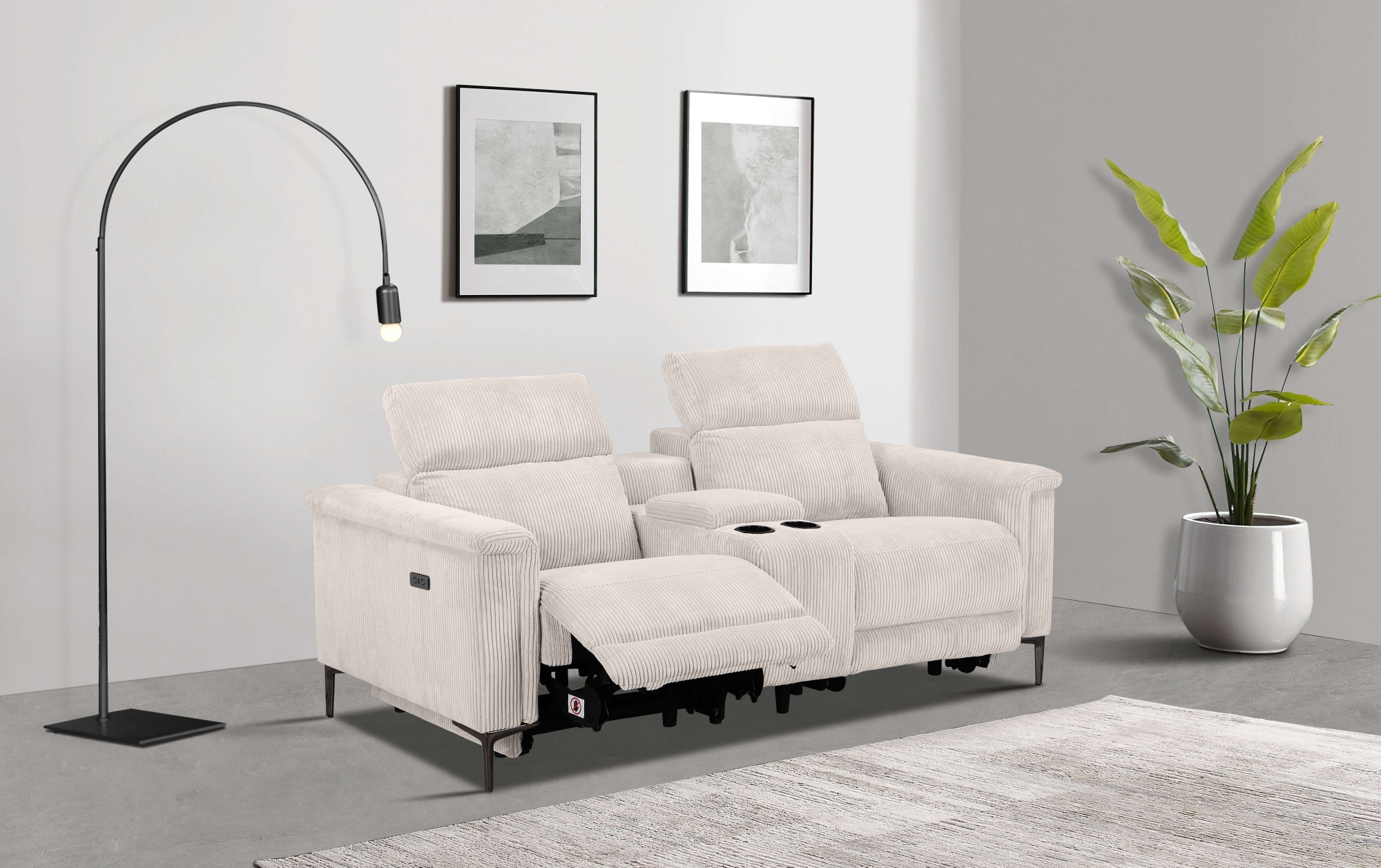 Places of Style 2-Sitzer "Lund in Cord, 2er-Kinosofa, TV-Sessel, Multimedia günstig online kaufen