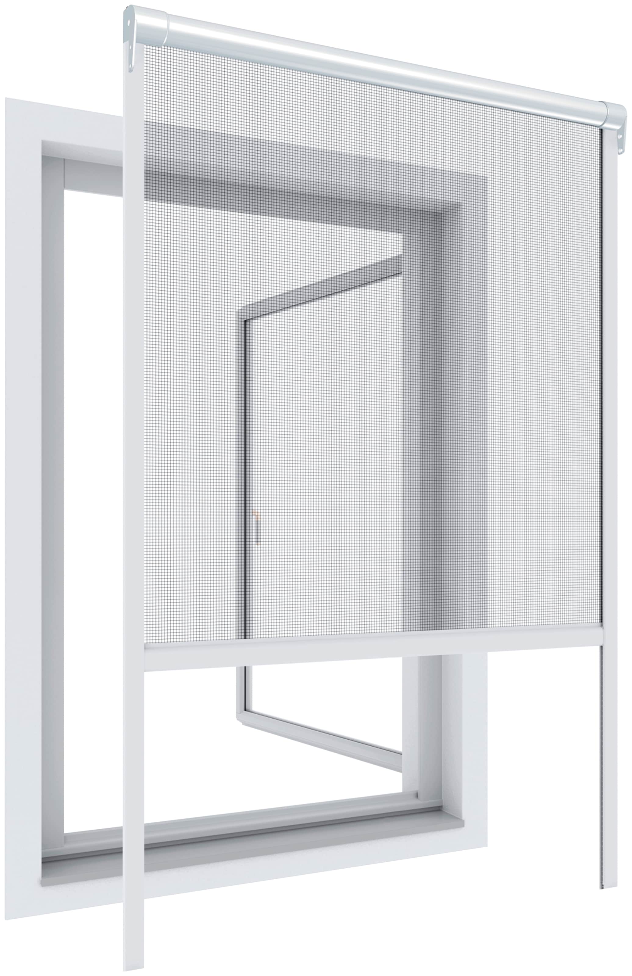 Windhager Insektenschutz-Fensterrahmen »Rollo Basic«, BxH: 160x160 cm, kürzbar, inkl. Befestigungsmaterial