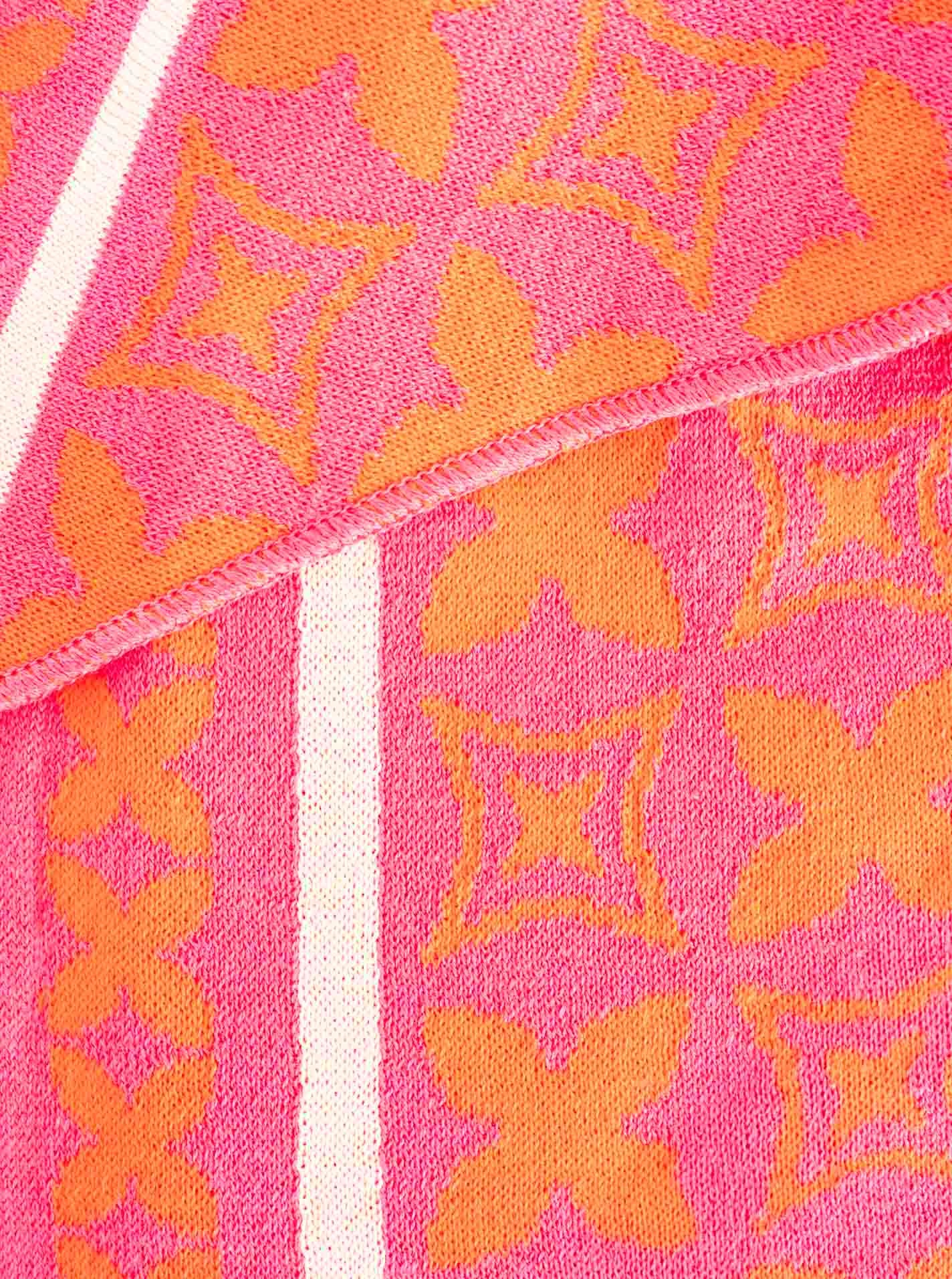 Dreieckstuch ZWILLINGSHERZ "Luxus Grafik", Damen, pink orange, Strick, Materialmix, gemustert, mehrfarbig, Modetücher, Strick, farbenfrohes Muster, wärmend 2