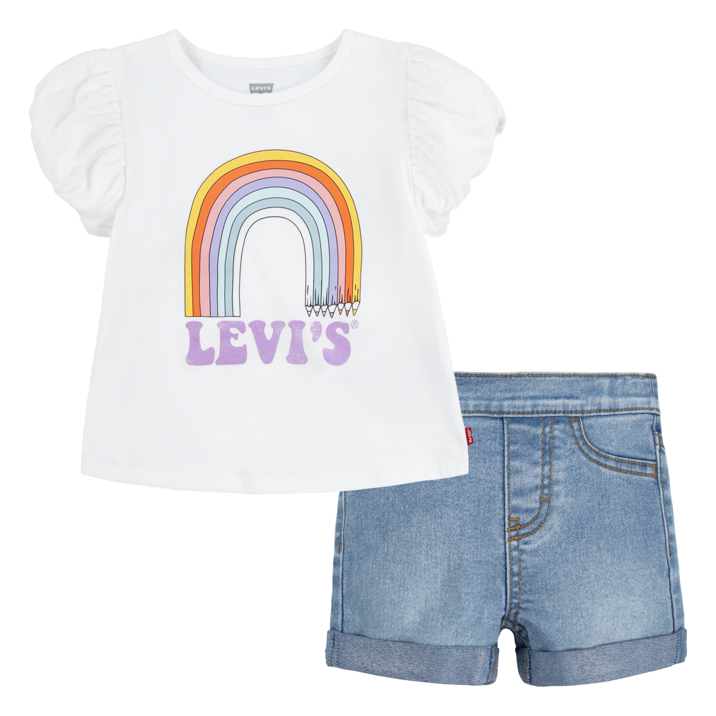 Levi's® Kids Shirt & Shorts, mit Rainbow-Print, for GIRLS