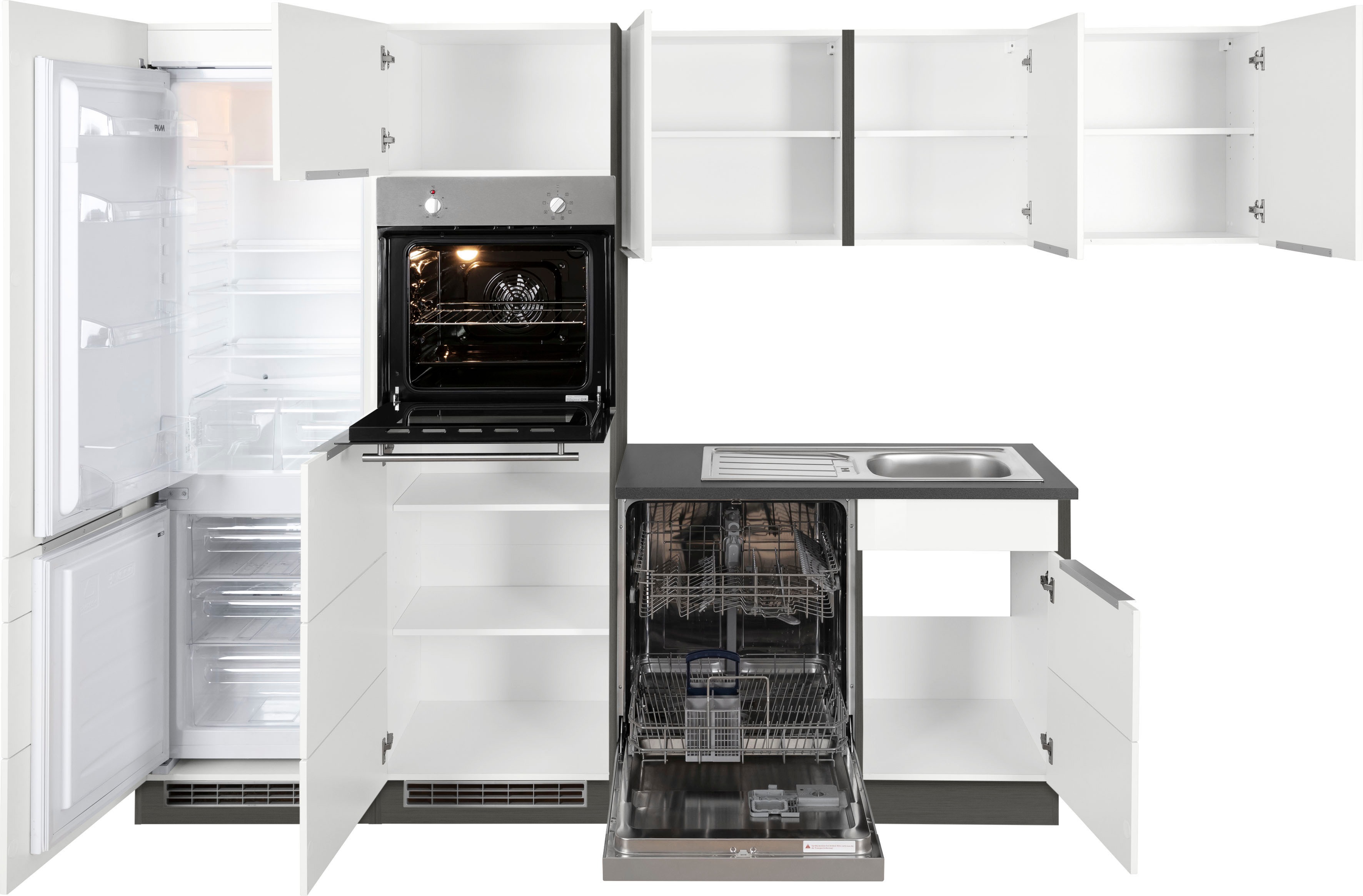 Thumbnail - KOCHSTATION Winkelküche "KS-Brindisi Stellbreite 290/170 cm", wahlweise mit E-Geräten und Induktion, mit MDF-Fronten