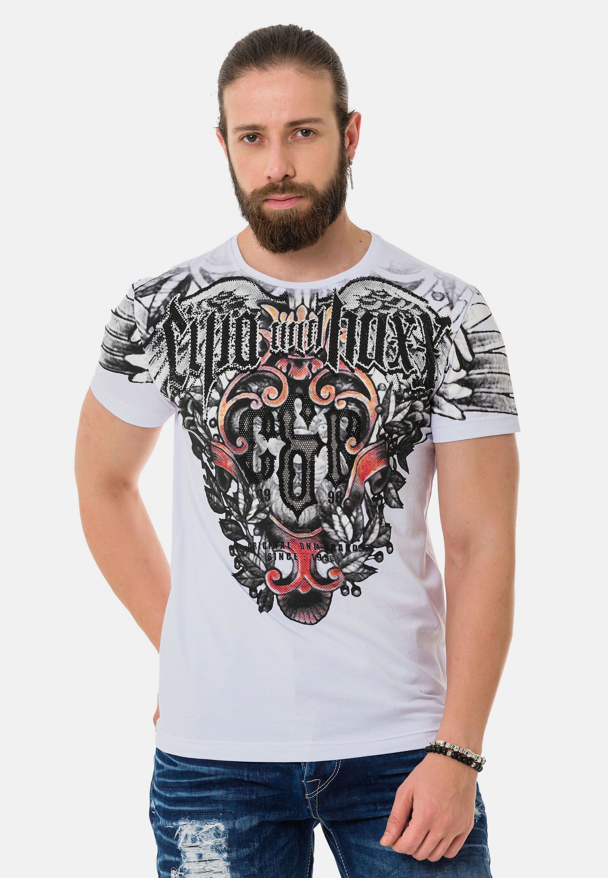 Cipo & Baxx T-Shirt »T-Shirt«, aus hochwertiger Baumwolle