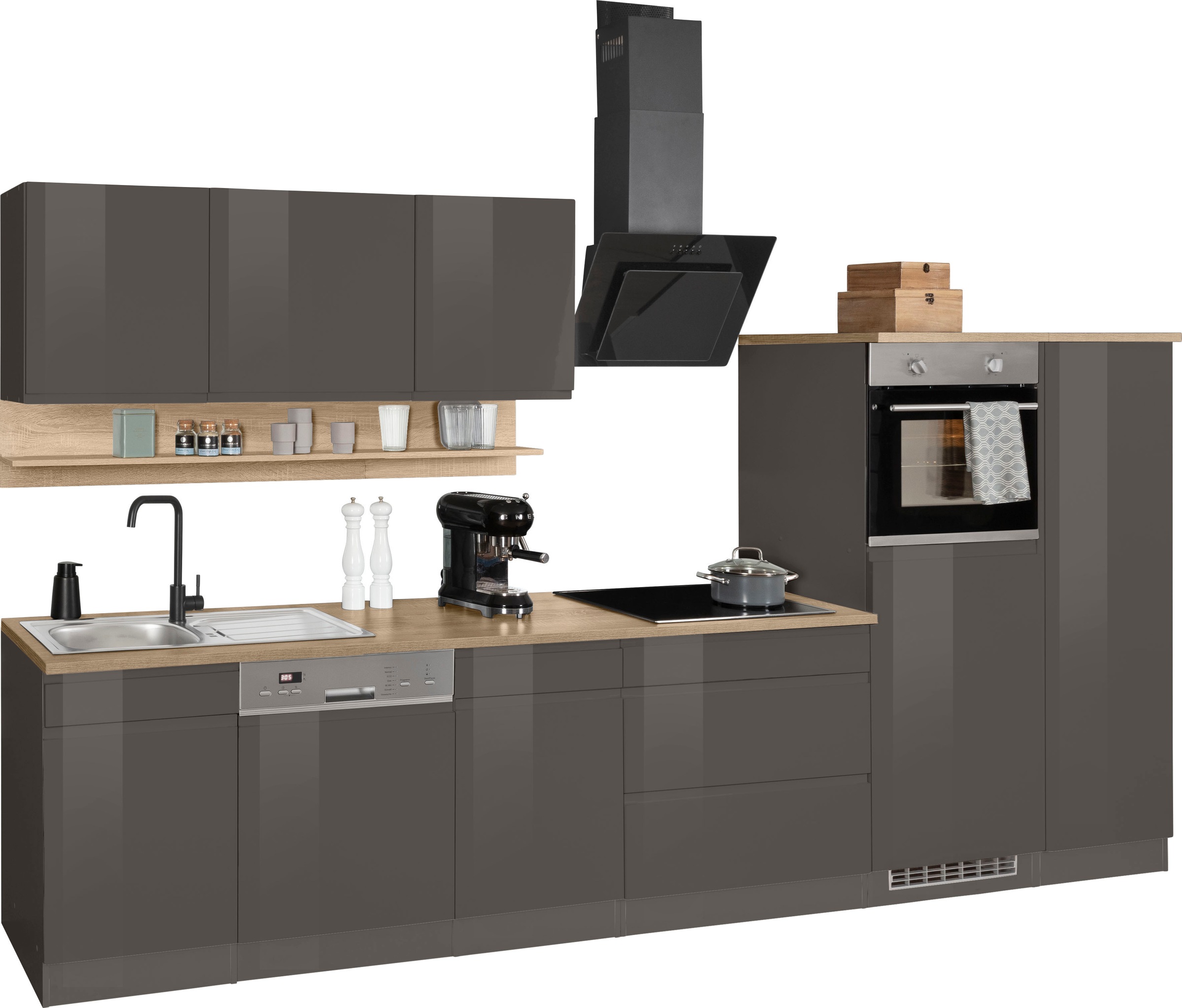 HELD MÖBEL Küchenzeile "Virginia", Breite 350 cm, ohne E-Geräte günstig online kaufen
