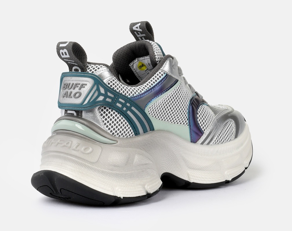 Buffalo RIDR ONE Platform Sneaker Grey-Silver-Green EU 38 3