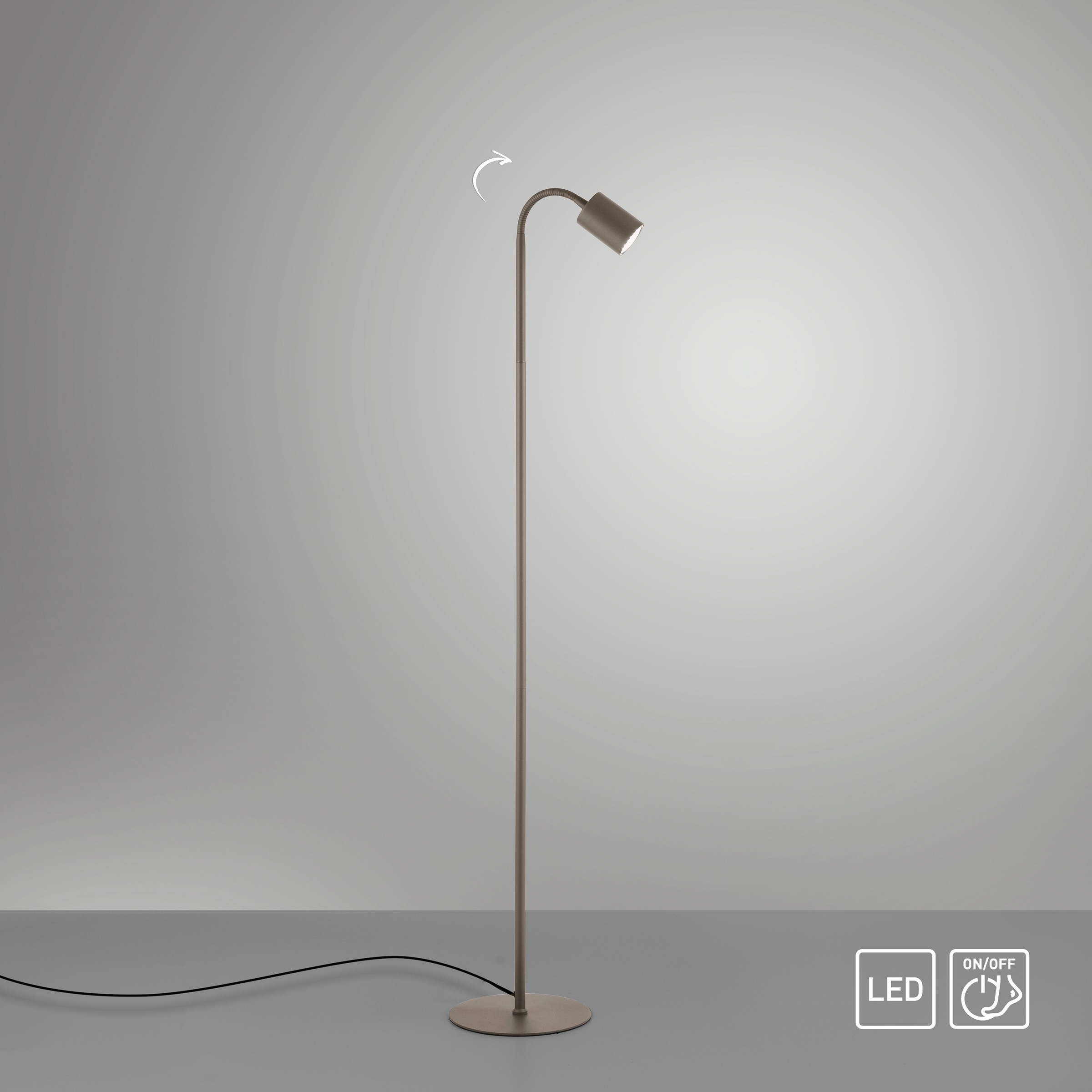 my home LED Stehlampe »Maci«, 1 flammig, Leuchtmittel GU10 | Leuchtmittel wechselbar, Stehlampe, warmweißes Licht, dreh- und schwenkbarer Reflektor