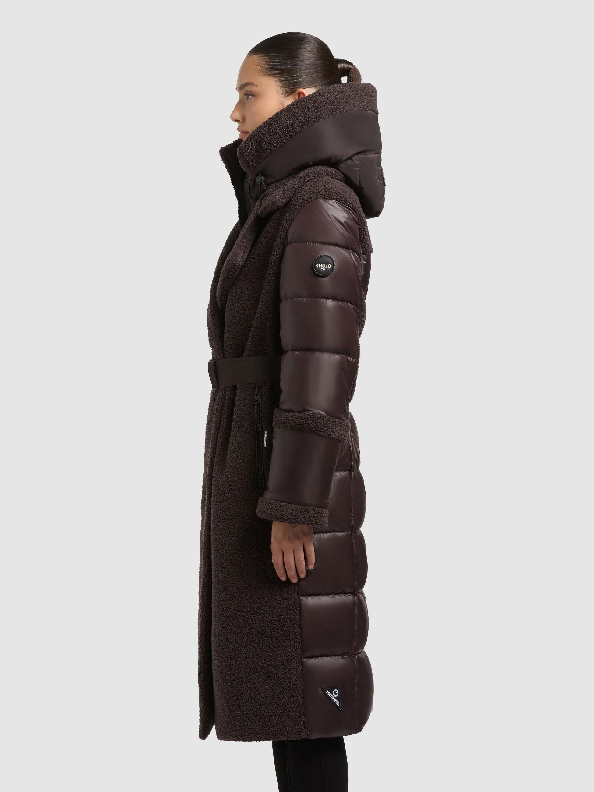 khujo Wintermantel "Kalmia" Langer Hybridmantel aus kuscheligem Plüsch mit günstig online kaufen