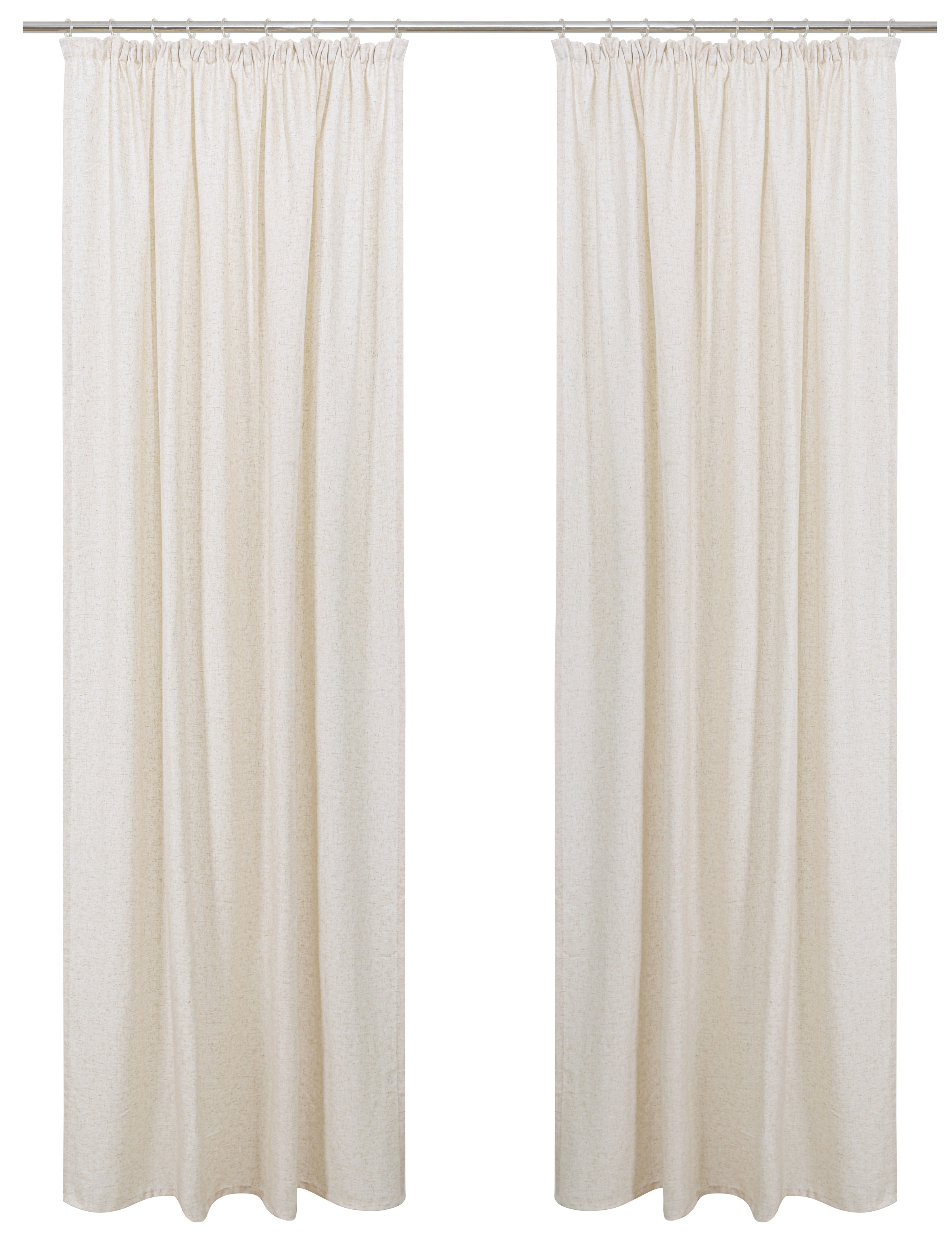 my home Gardine "Rudy" Kräuselband 2 Stk. tlg. Halbtransparent, Leinenlook, günstig online kaufen