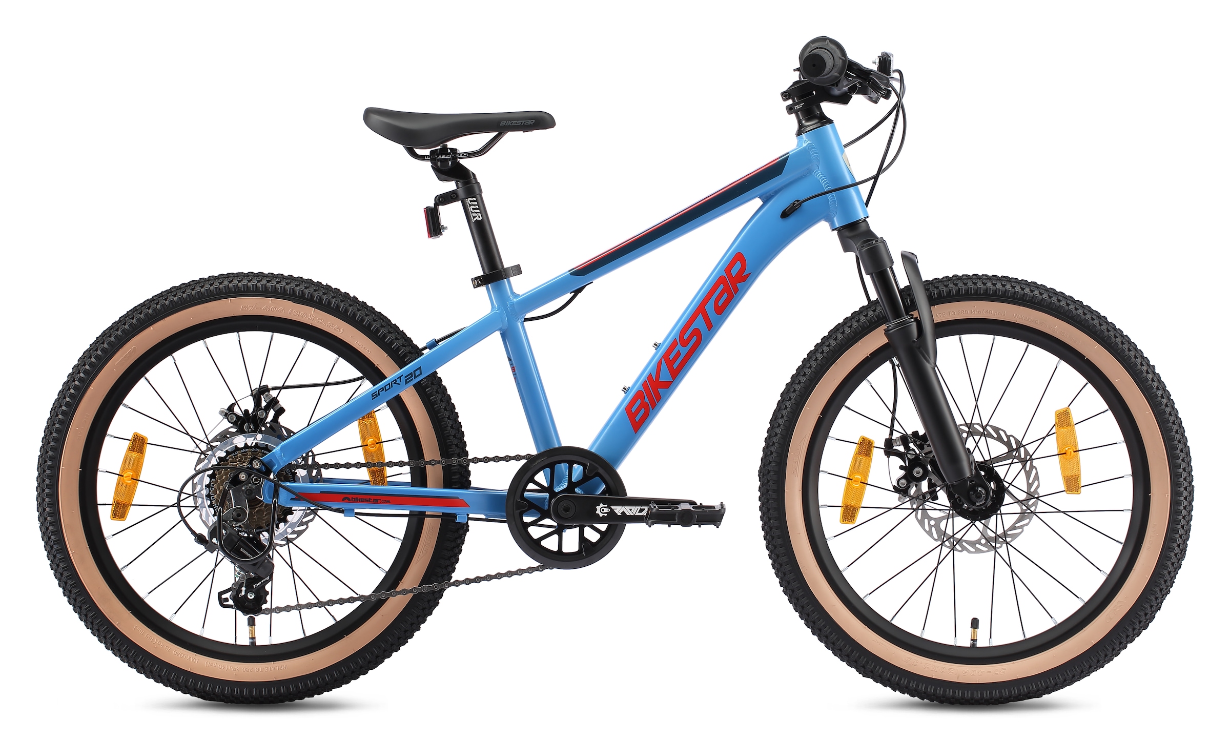 BIKESTAR Jugendfahrrad, 30cm, 20 Zoll (50,80cm), blau, Fahrräder