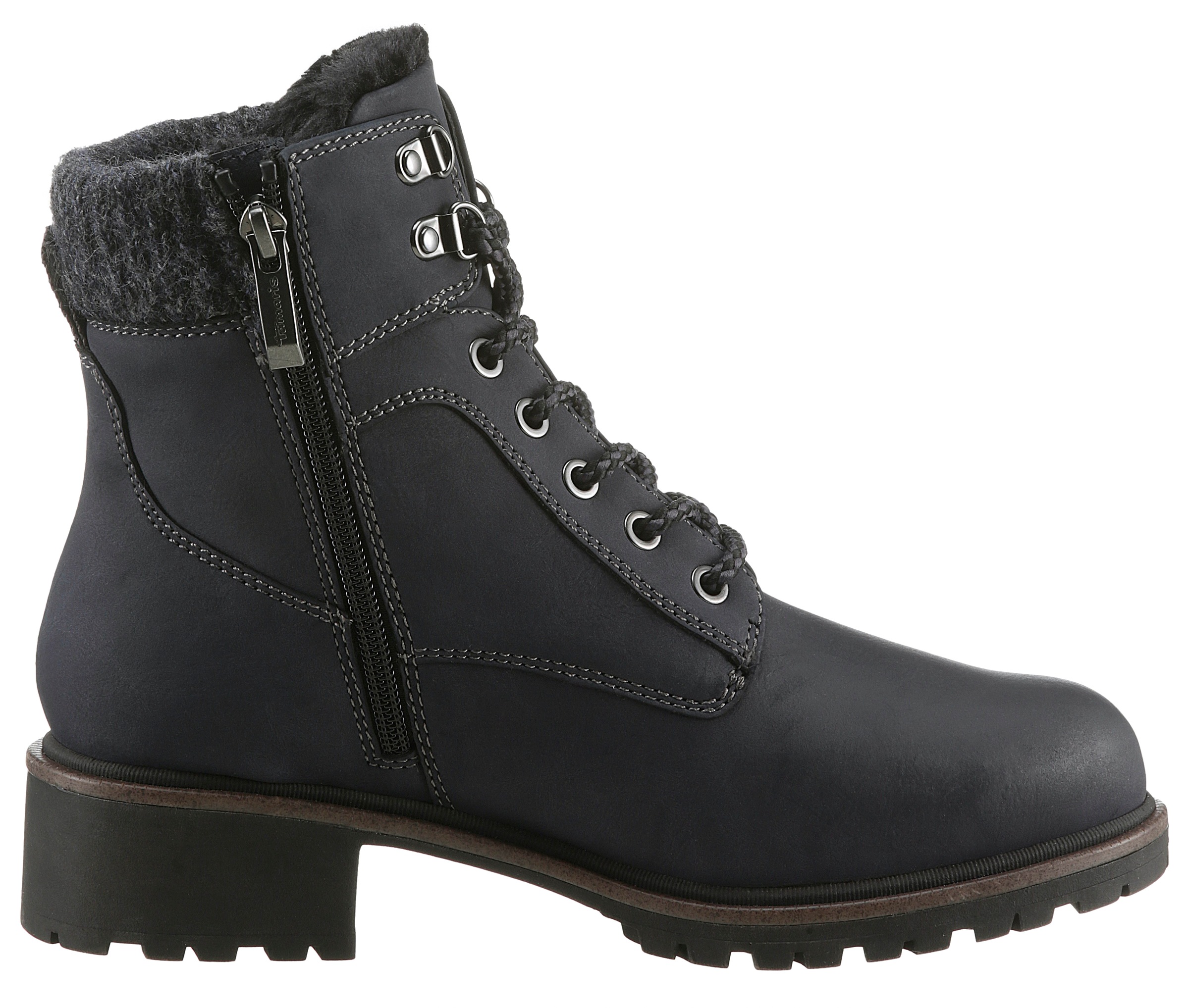 Tamaris Winterboots, Blockabsatz, Schnürboots, Winterstiefelette mit Duo Tex-Ausstattung