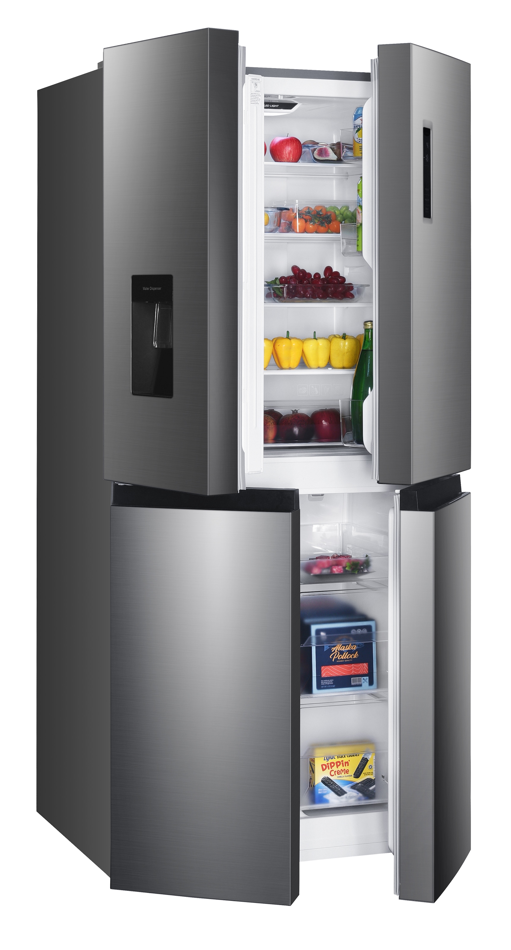 Hanseatic Multi Door »HCDC18080CWDI«, NoFrost, Wasserspender, Display