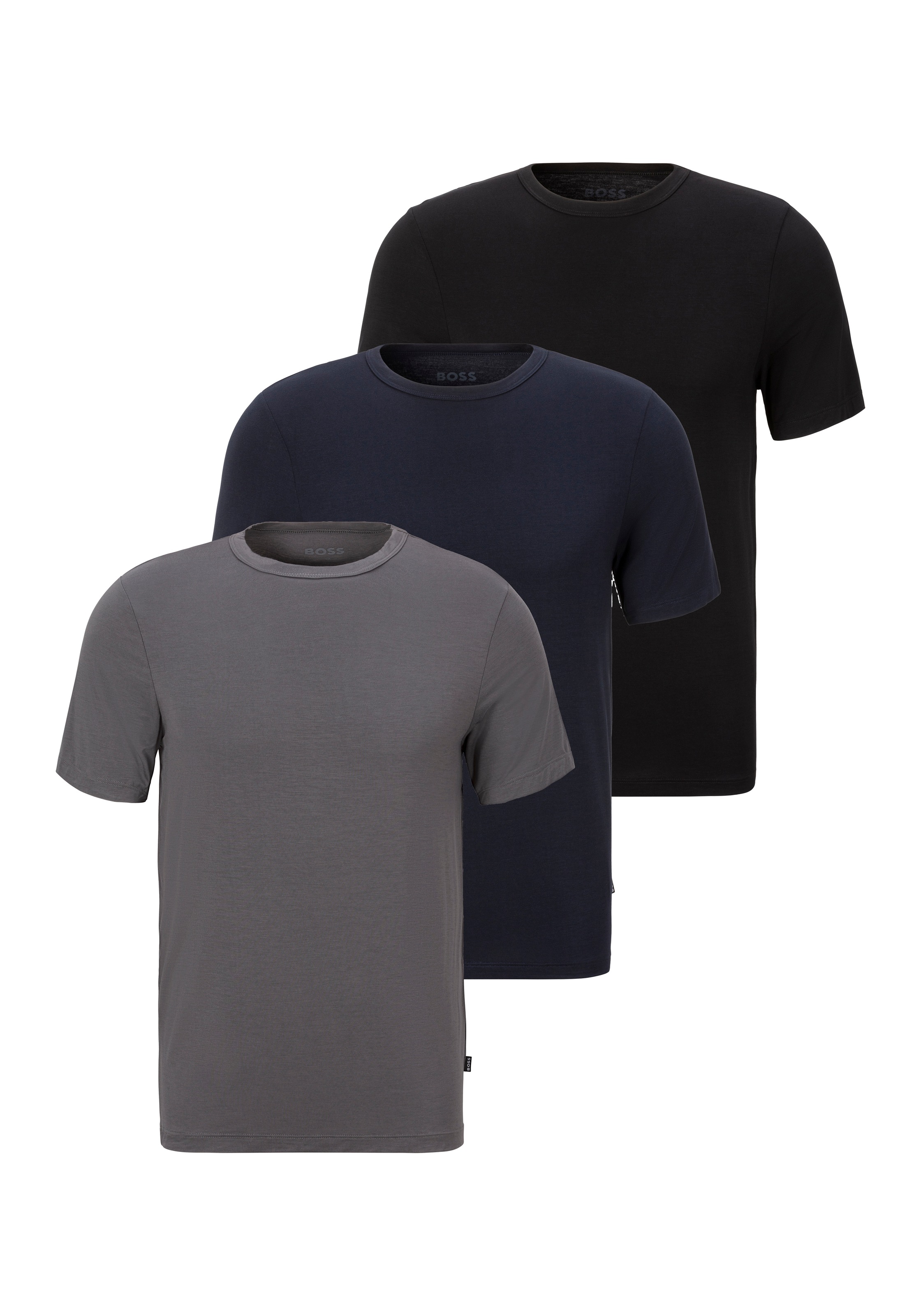 BOSS T-Shirt "TShirt RN 3P Natura", 3 Stk. einfarbiges T-Shirt mit Markenla günstig online kaufen