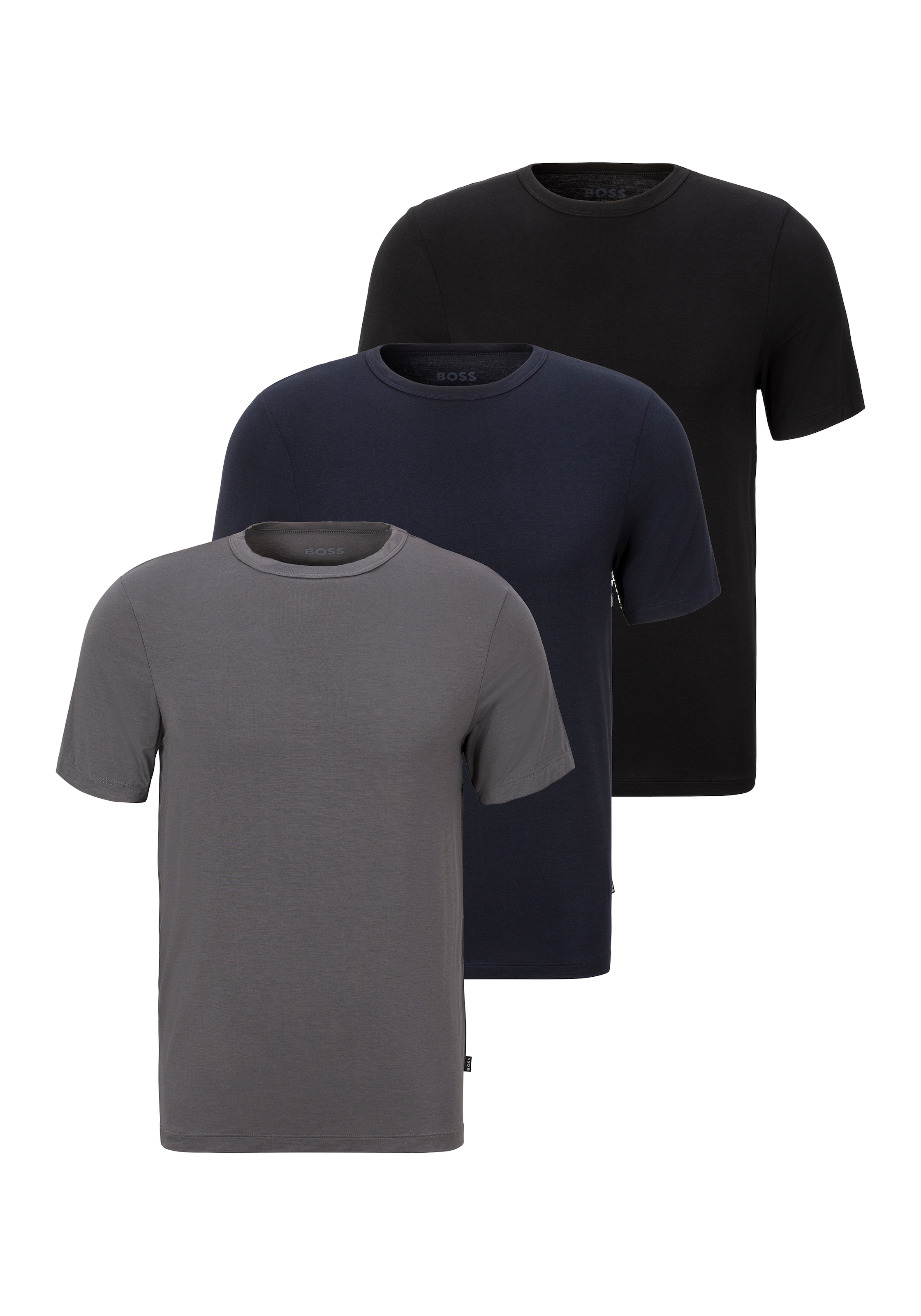BOSS T-Shirt "TShirt RN 3P Natura" 3 Stk. tlg. einfarbiges T-Shirt mit Mark günstig online kaufen