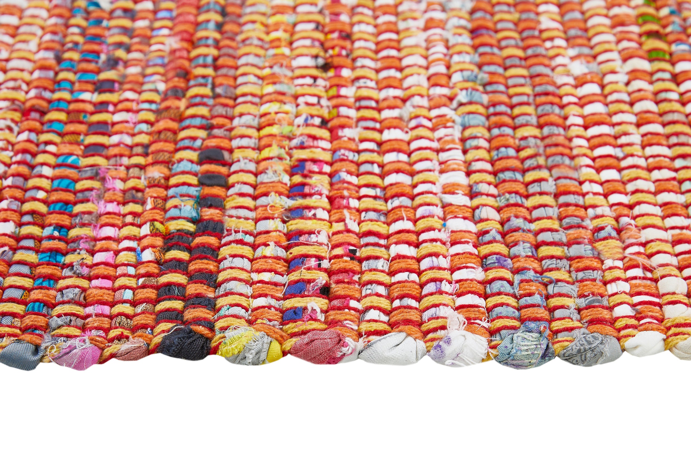 Andiamo Teppich »Frida«, rechteckig, 8 mm Höhe, Handweb Teppich, Fleckerl, reine Baumwolle, handgewebt, mit Fransen