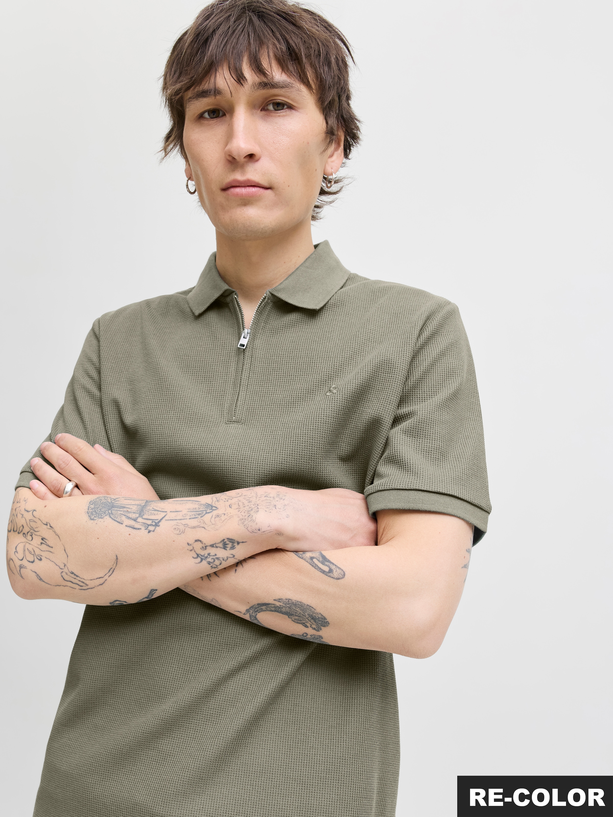 Jack & Jones Poloshirt »JJEAUSTIN ZIP POLO SS NOOS« mit Polokragen