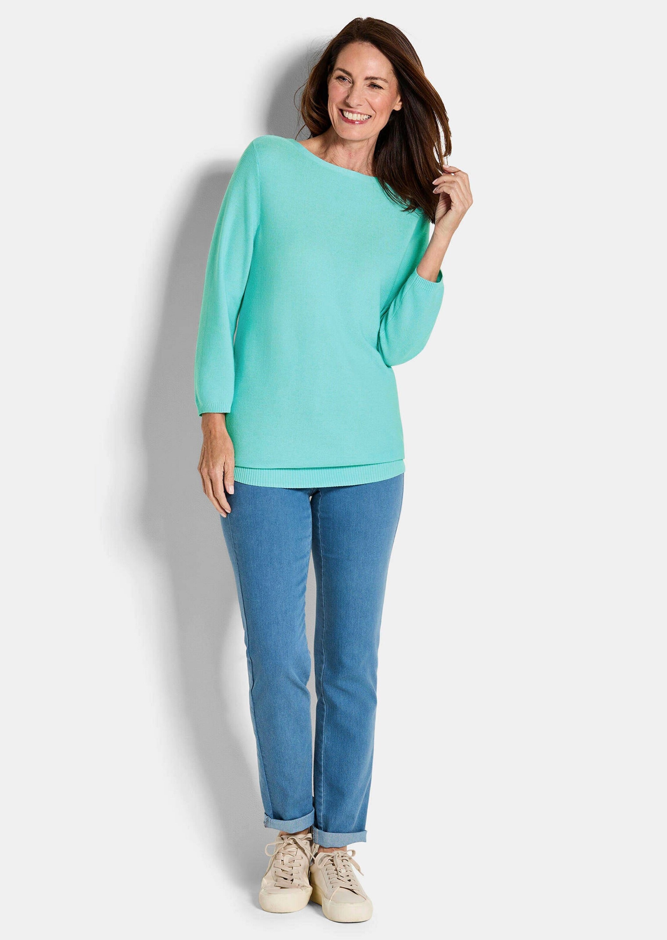 Goldner Women's Cotton Knit Pullover Mint 44 4